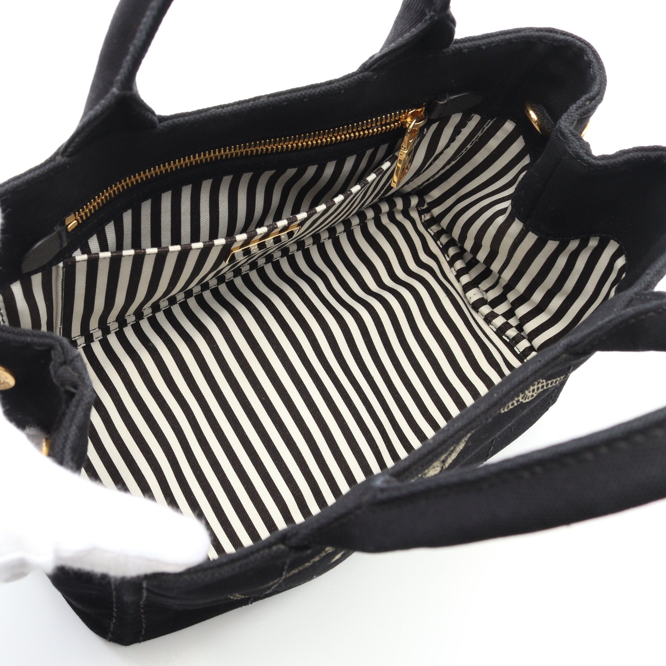 Prada Prada Canapa Kanapa Handbag Tote Bag Canvas Black Size ONE SIZE - 3 Thumbnail