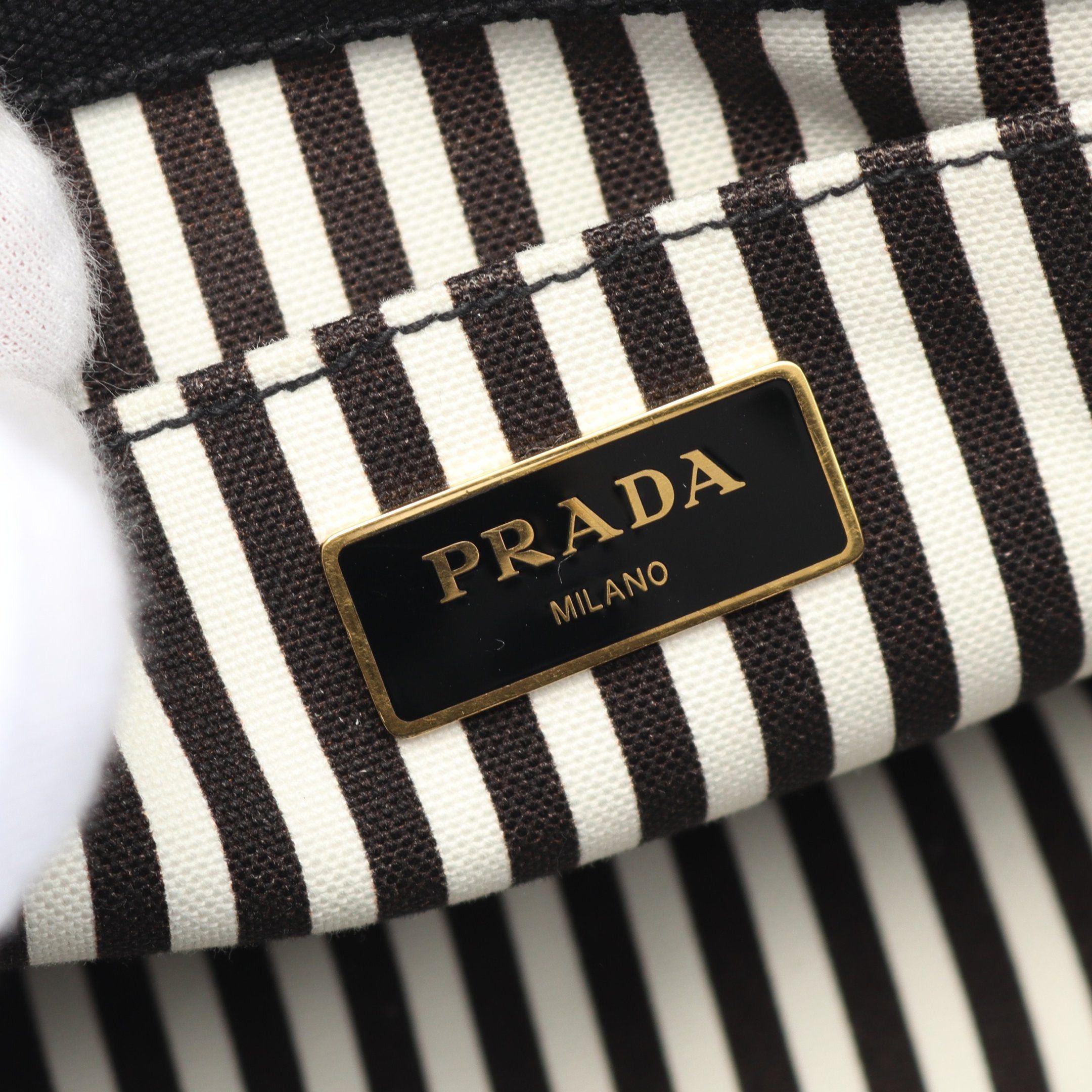 Prada Prada Canapa Kanapa Handbag Tote Bag Canvas Black Size ONE SIZE - 4 Thumbnail