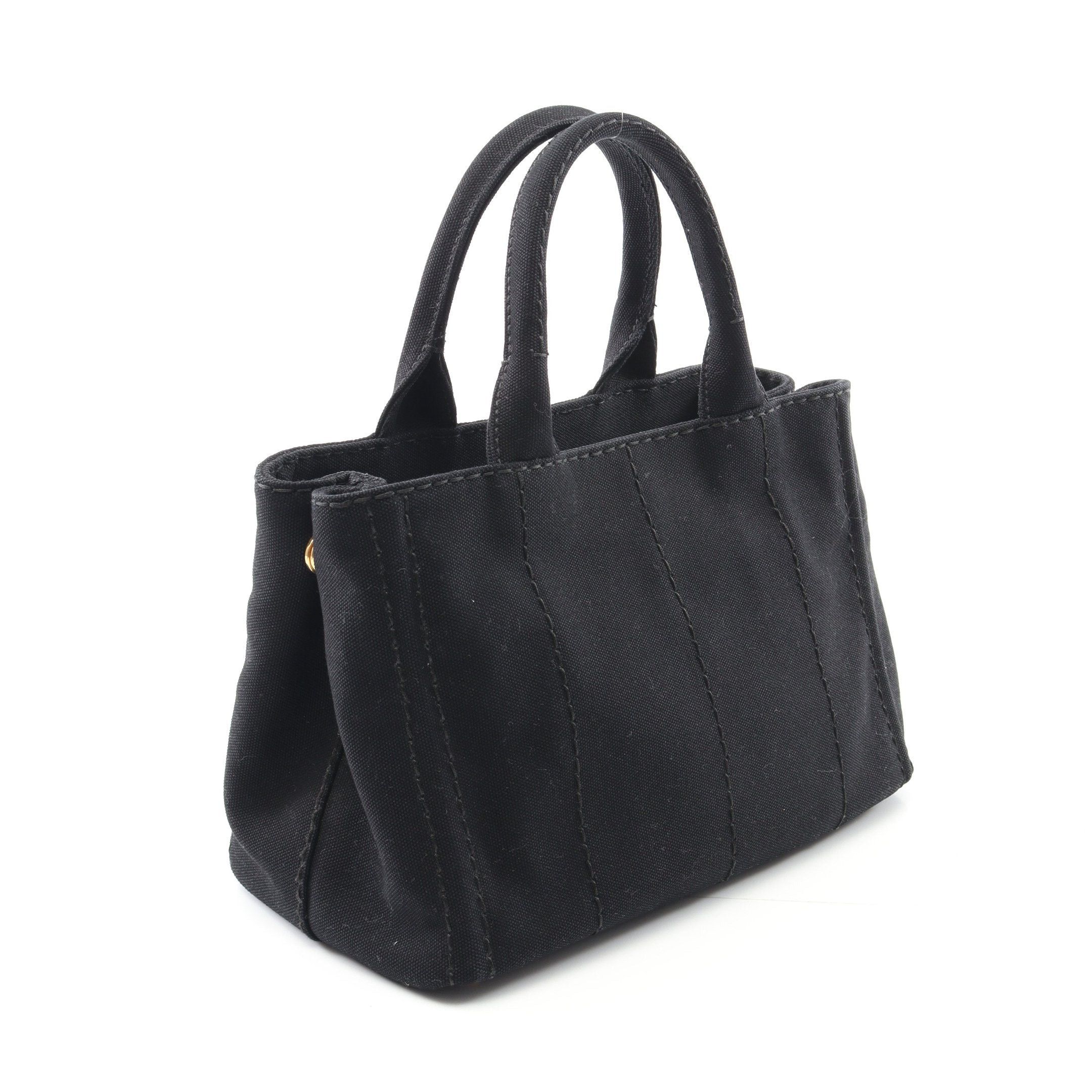 Prada Prada Canapa Kanapa Handbag Tote Bag Canvas Black Size ONE SIZE - 2 Thumbnail