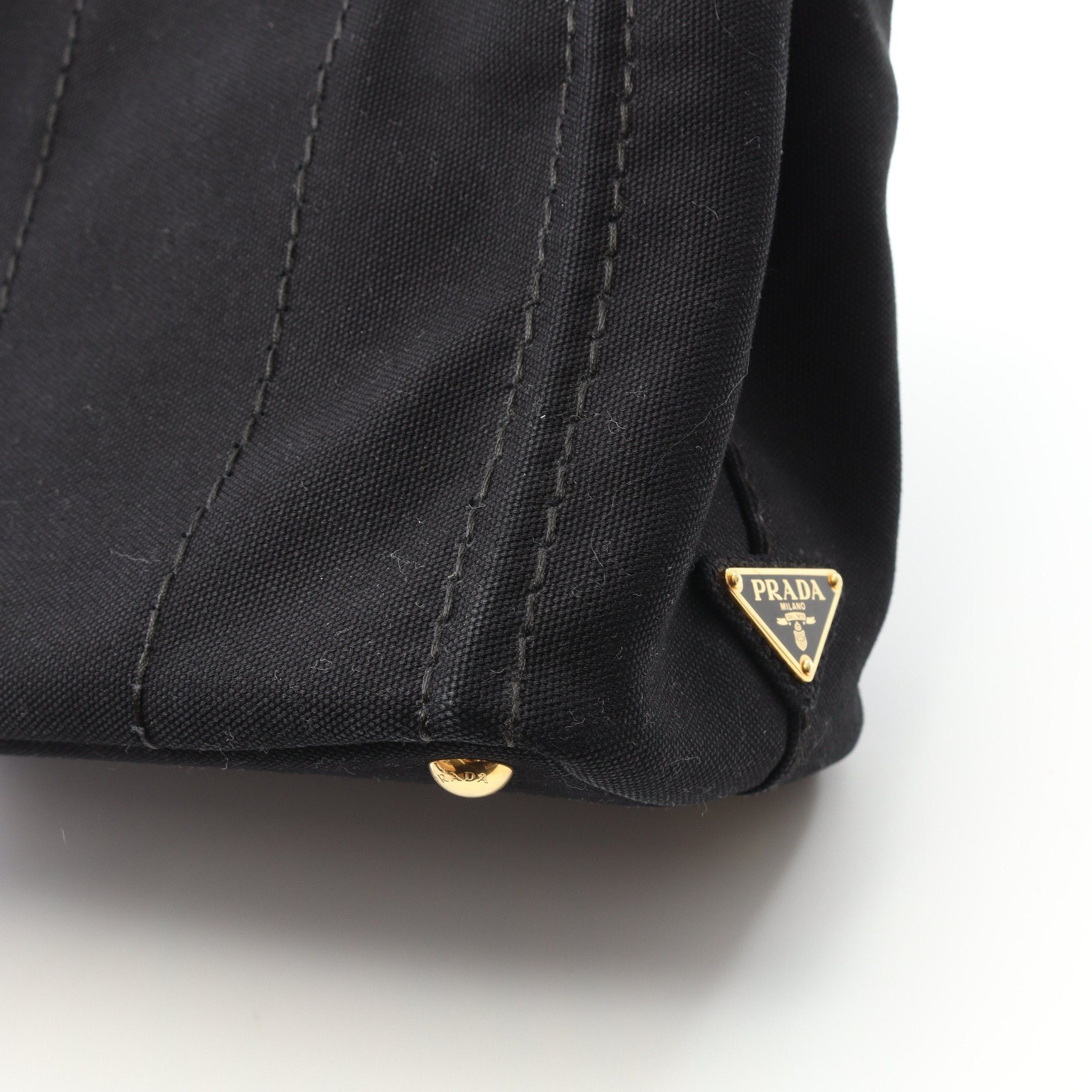 Prada Prada Canapa Kanapa Handbag Tote Bag Canvas Black Size ONE SIZE - 7 Thumbnail