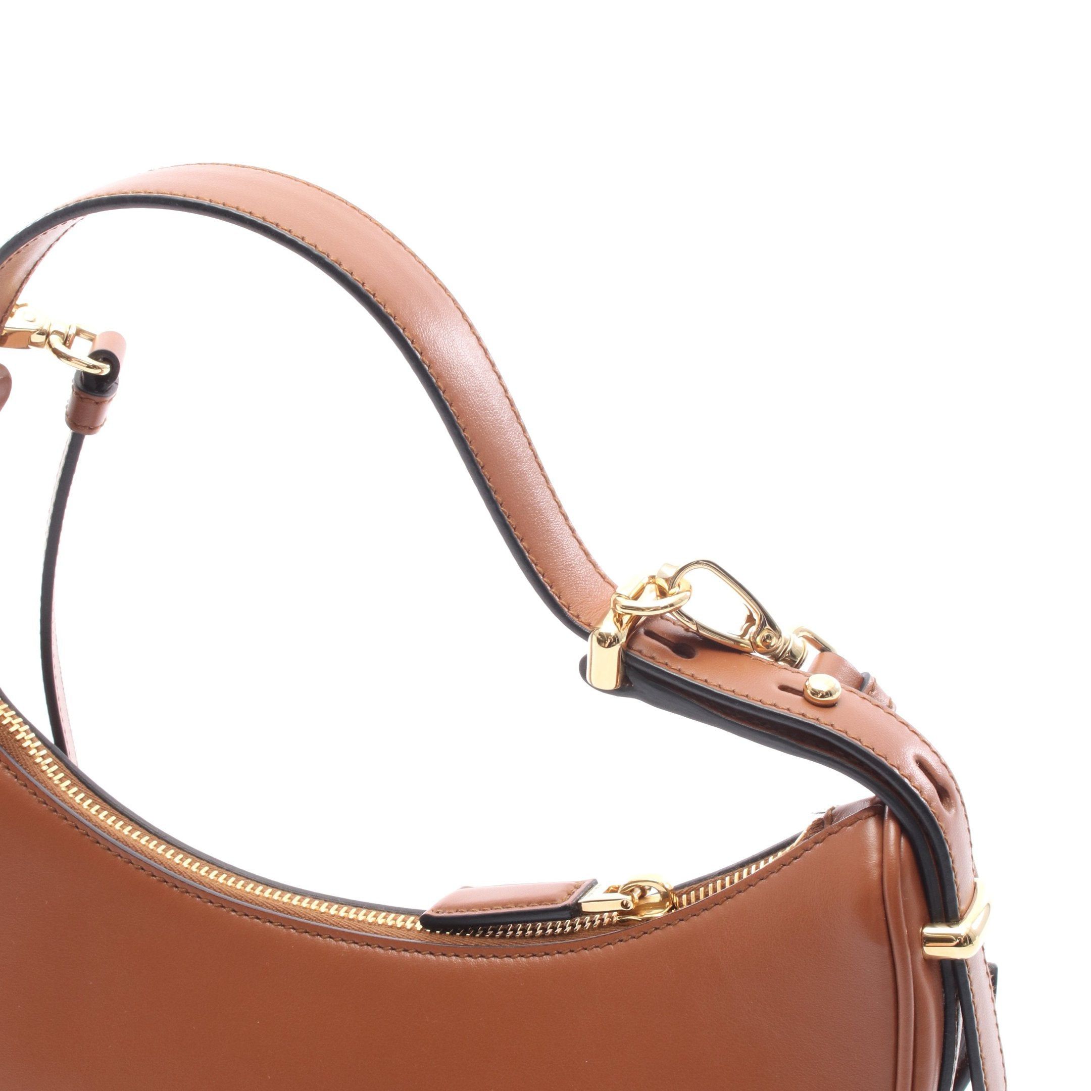 Prada Prada Soft Calf Arke Handbag Leather Brown Size ONE SIZE - 7 Thumbnail