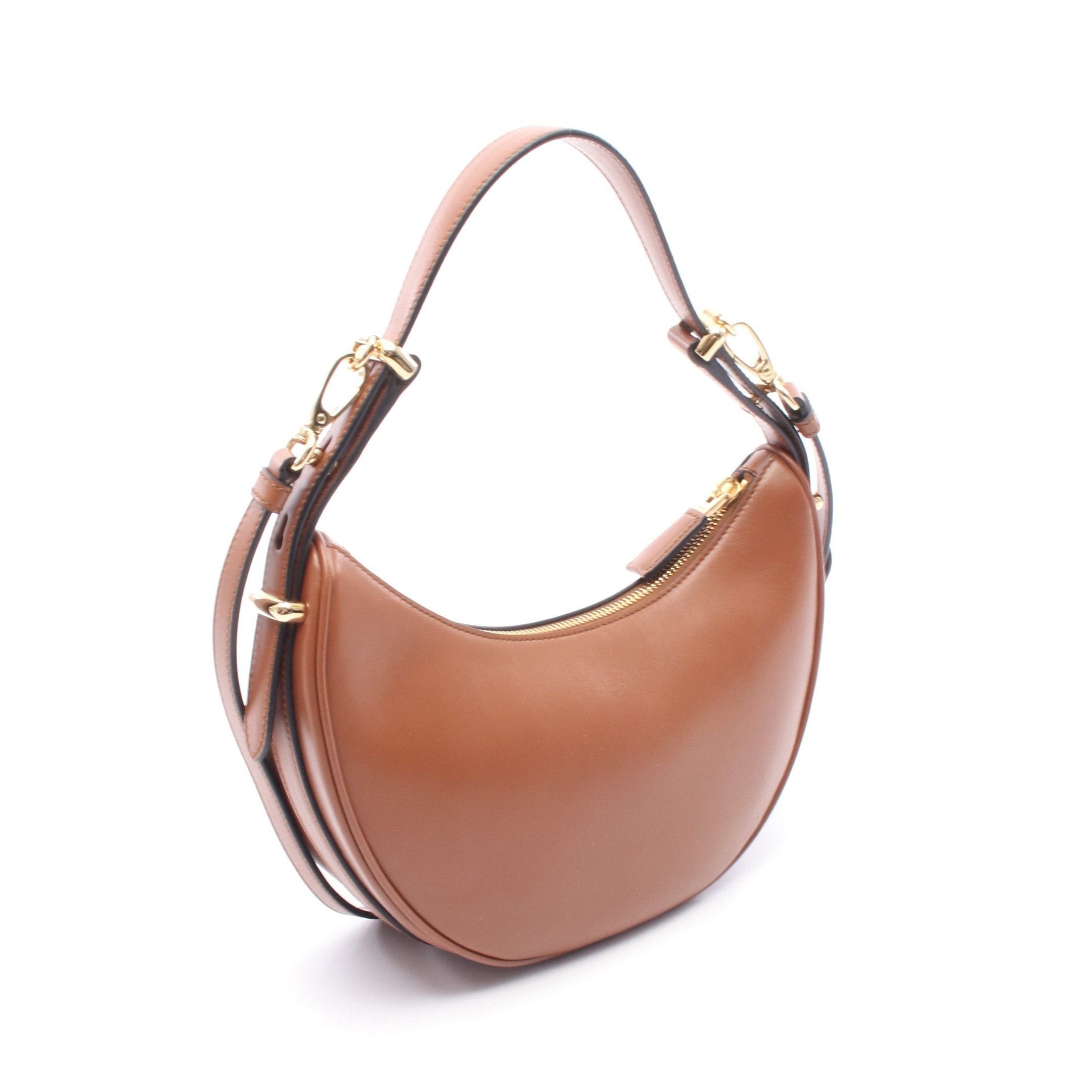 Prada Prada Soft Calf Arke Handbag Leather Brown Size ONE SIZE - 2 Thumbnail