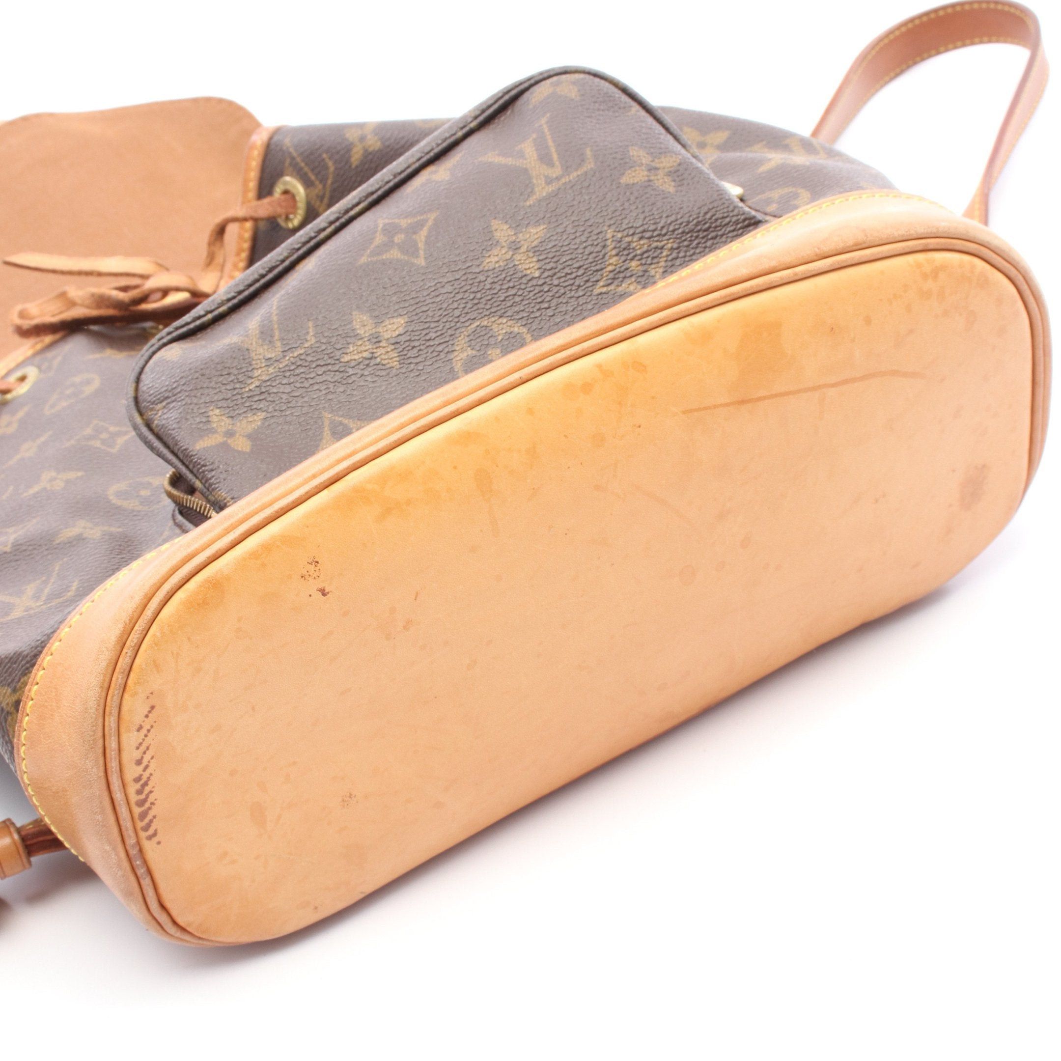 Louis Vuitton Louis Vuitton Montsouris Mm Monogram Backpack Rucksack Leather Brown Size ONE SIZE - 7 Thumbnail