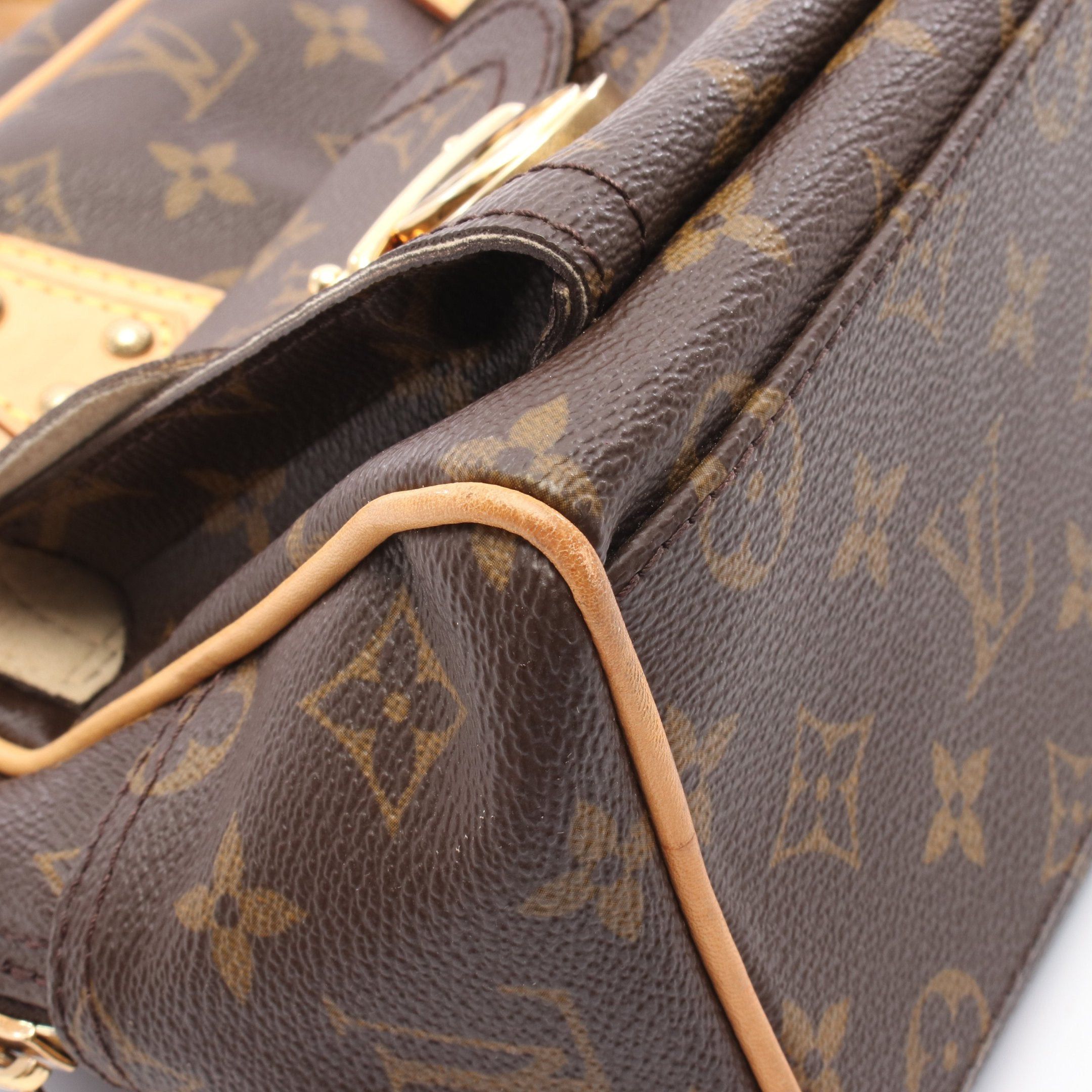 Louis Vuitton Louis Vuitton Manhattan Pm Monogram Handbag Leather Brown Size ONE SIZE - 10 Thumbnail