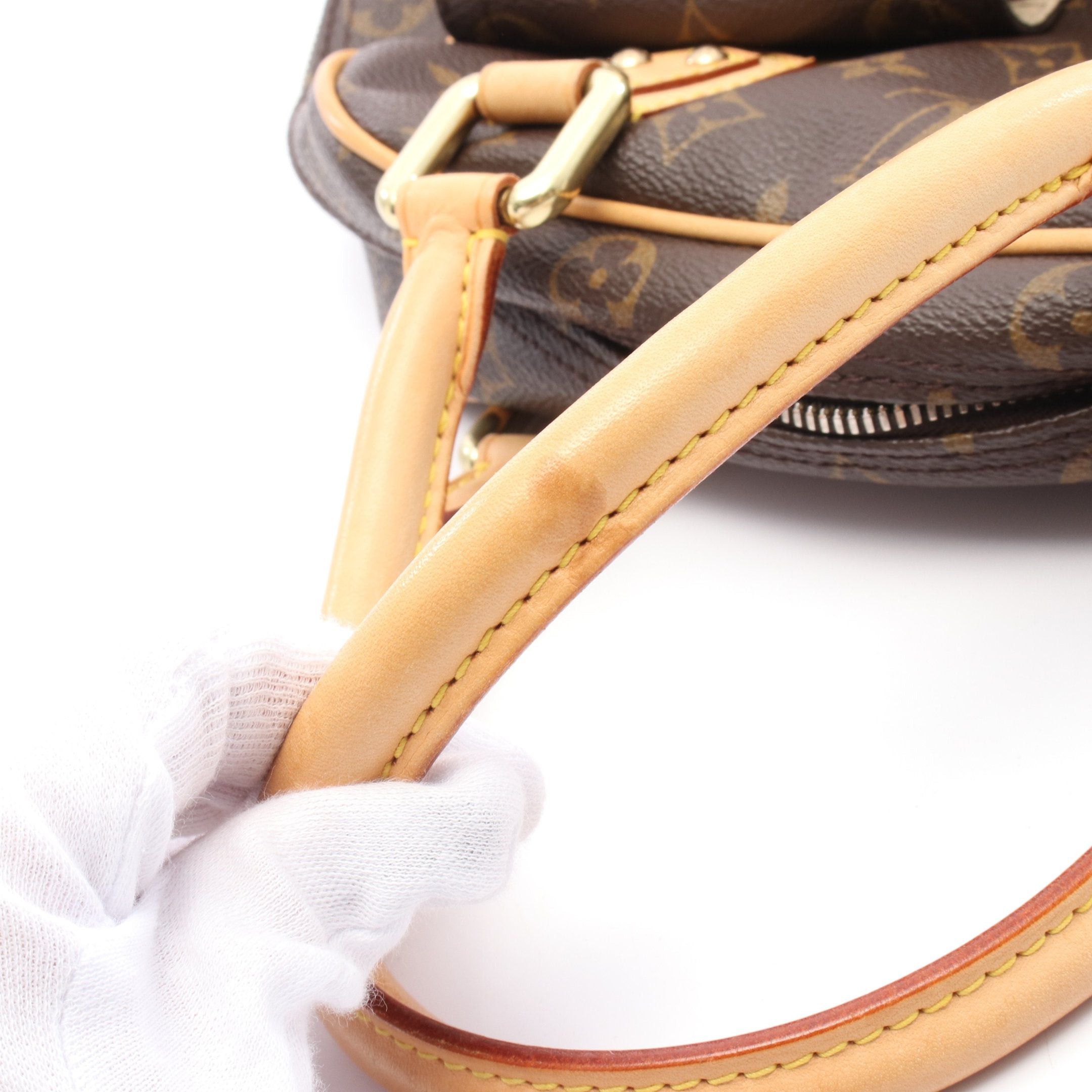 Louis Vuitton Louis Vuitton Manhattan Pm Monogram Handbag Leather Brown Size ONE SIZE - 11 Thumbnail