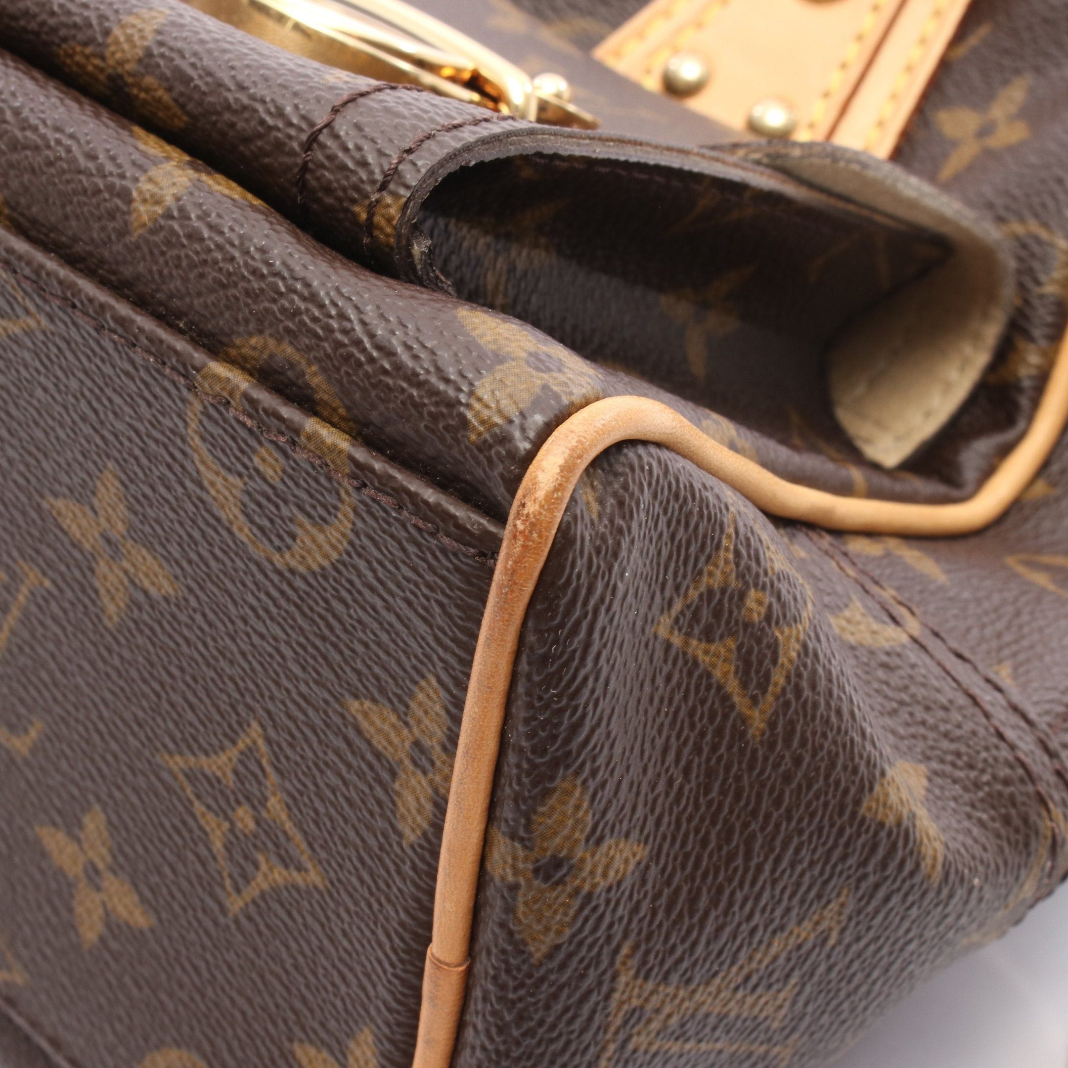 Louis Vuitton Louis Vuitton Manhattan Pm Monogram Handbag Leather Brown Size ONE SIZE - 9 Thumbnail
