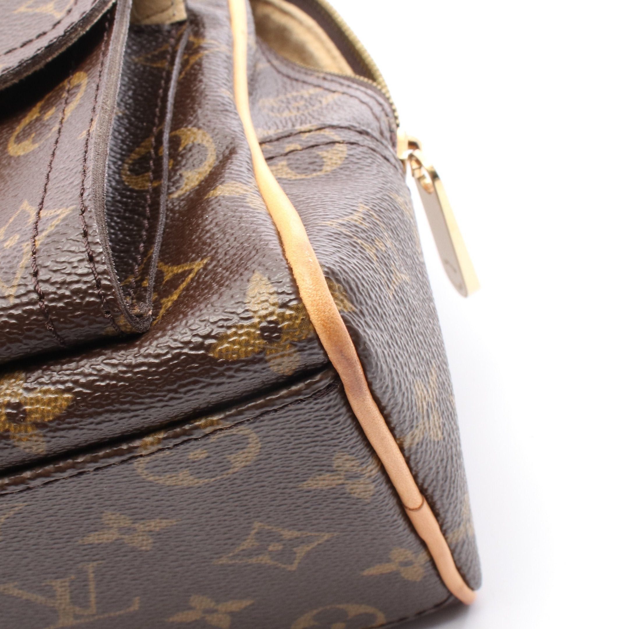 Louis Vuitton Louis Vuitton Manhattan Pm Monogram Handbag Leather Brown Size ONE SIZE - 7 Thumbnail