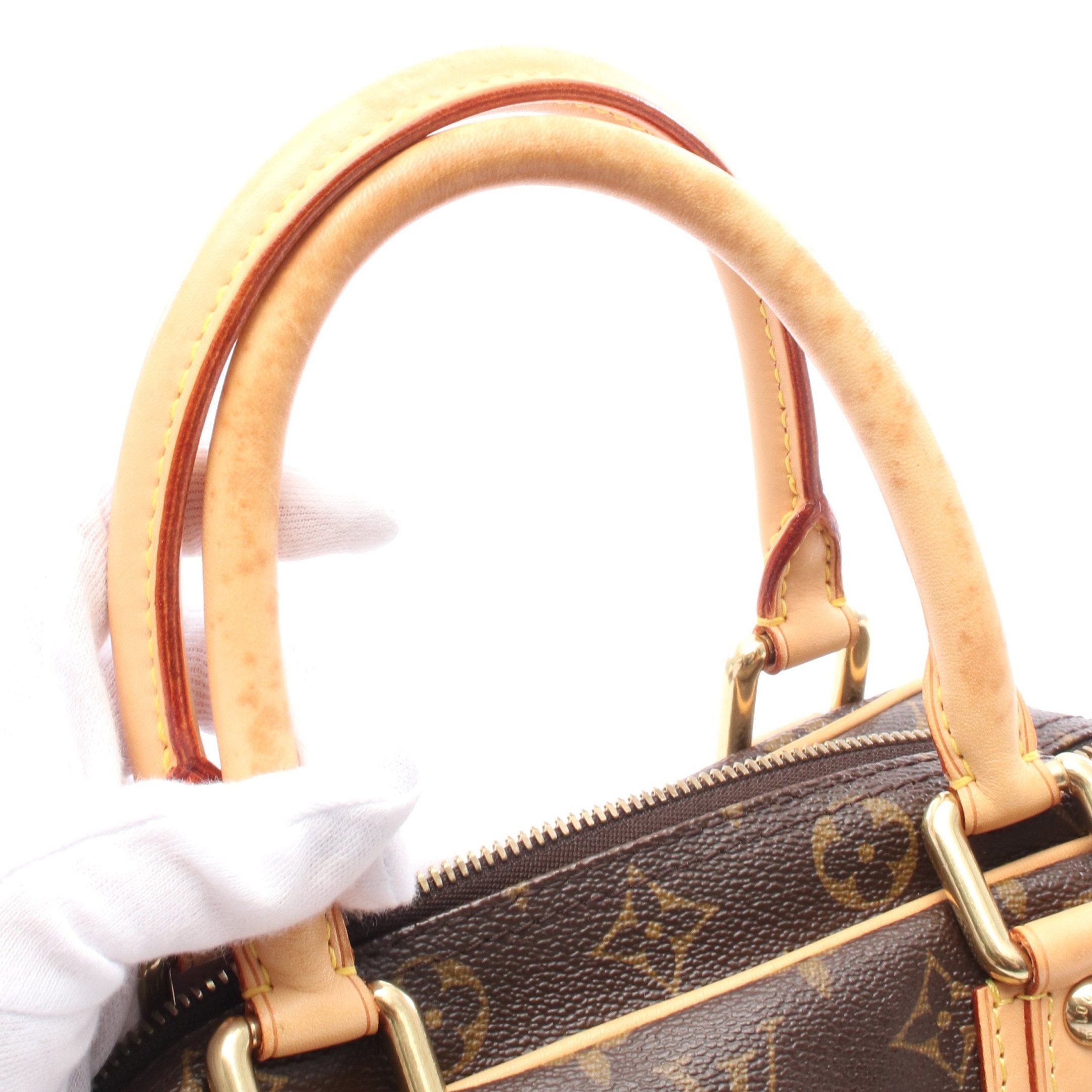 Louis Vuitton Louis Vuitton Manhattan Pm Monogram Handbag Leather Brown Size ONE SIZE - 6 Thumbnail