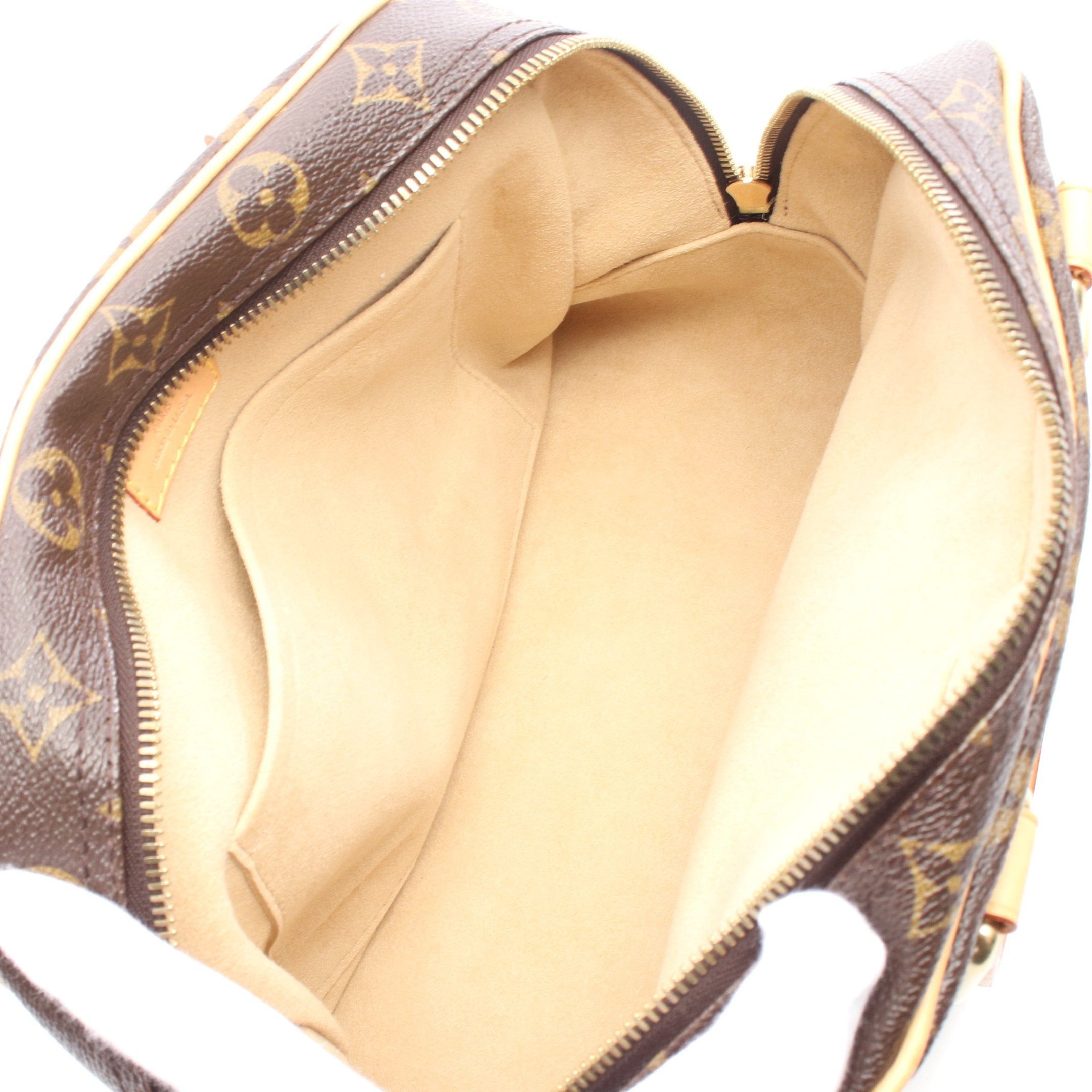 Louis Vuitton Louis Vuitton Manhattan Pm Monogram Handbag Leather Brown Size ONE SIZE - 3 Thumbnail