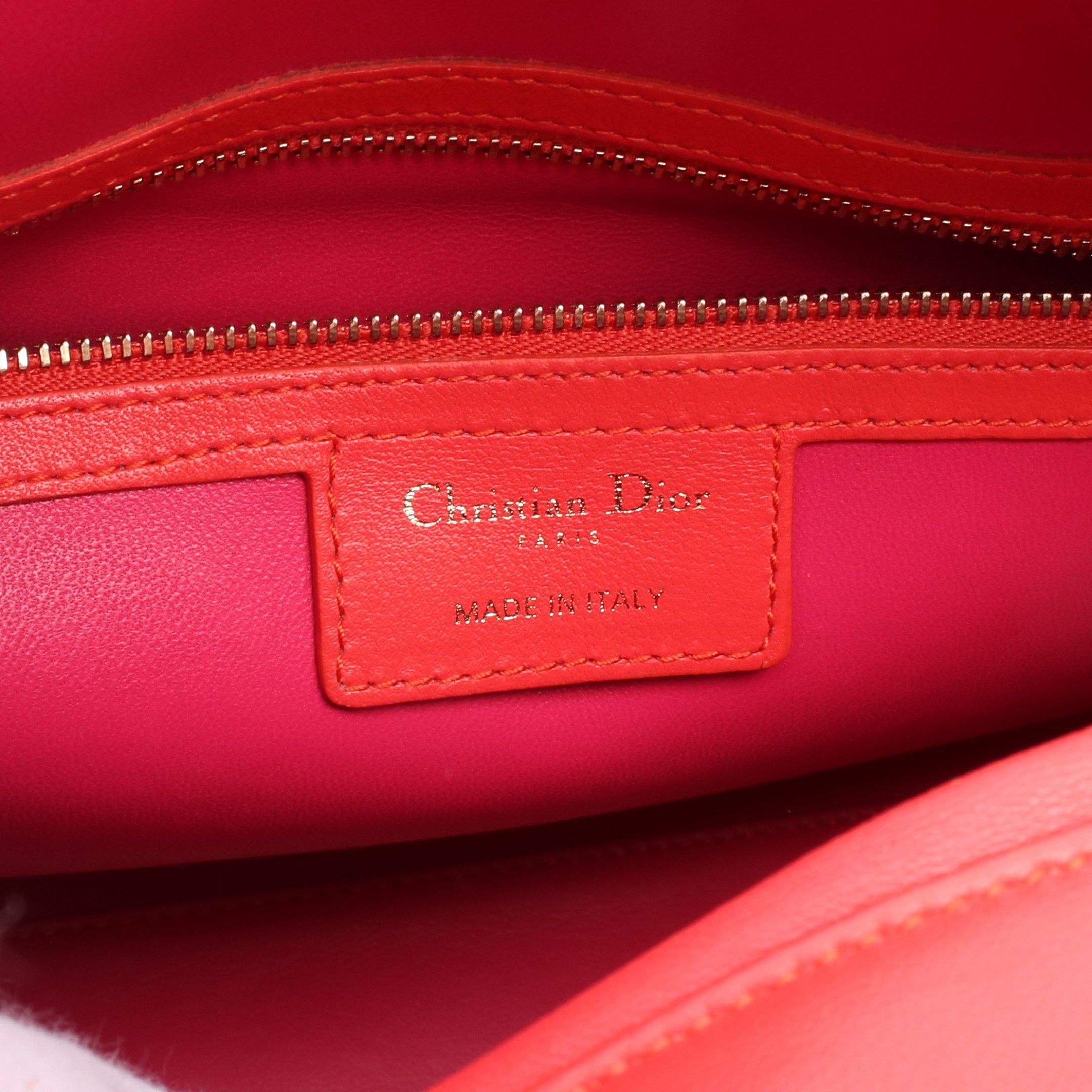 Dior Dior Lady Dior Large Handbag Leather Red Pink Purple Size ONE SIZE - 4 Thumbnail