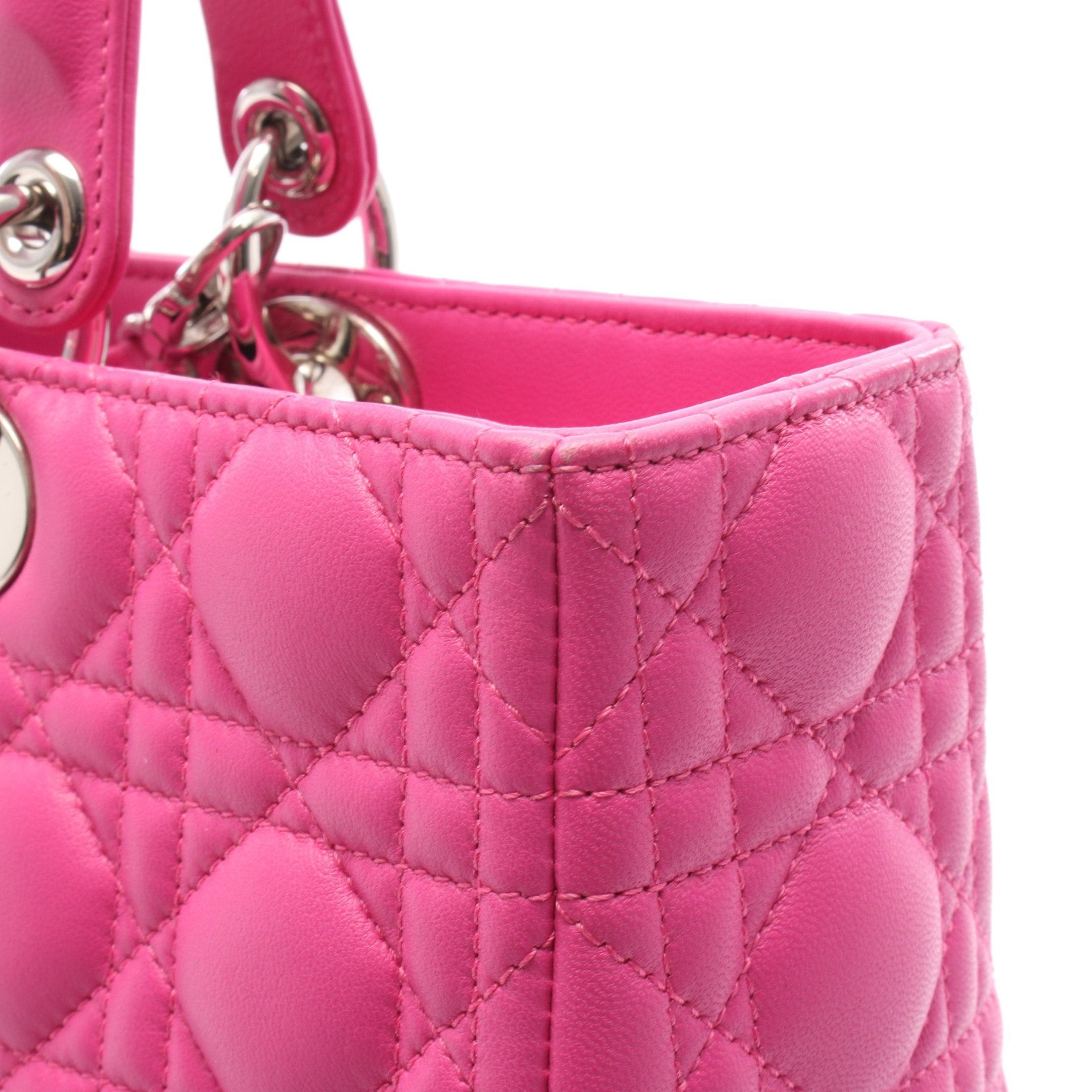 Dior Dior Lady Dior Large Handbag Leather Pink Size ONE SIZE - 6 Thumbnail