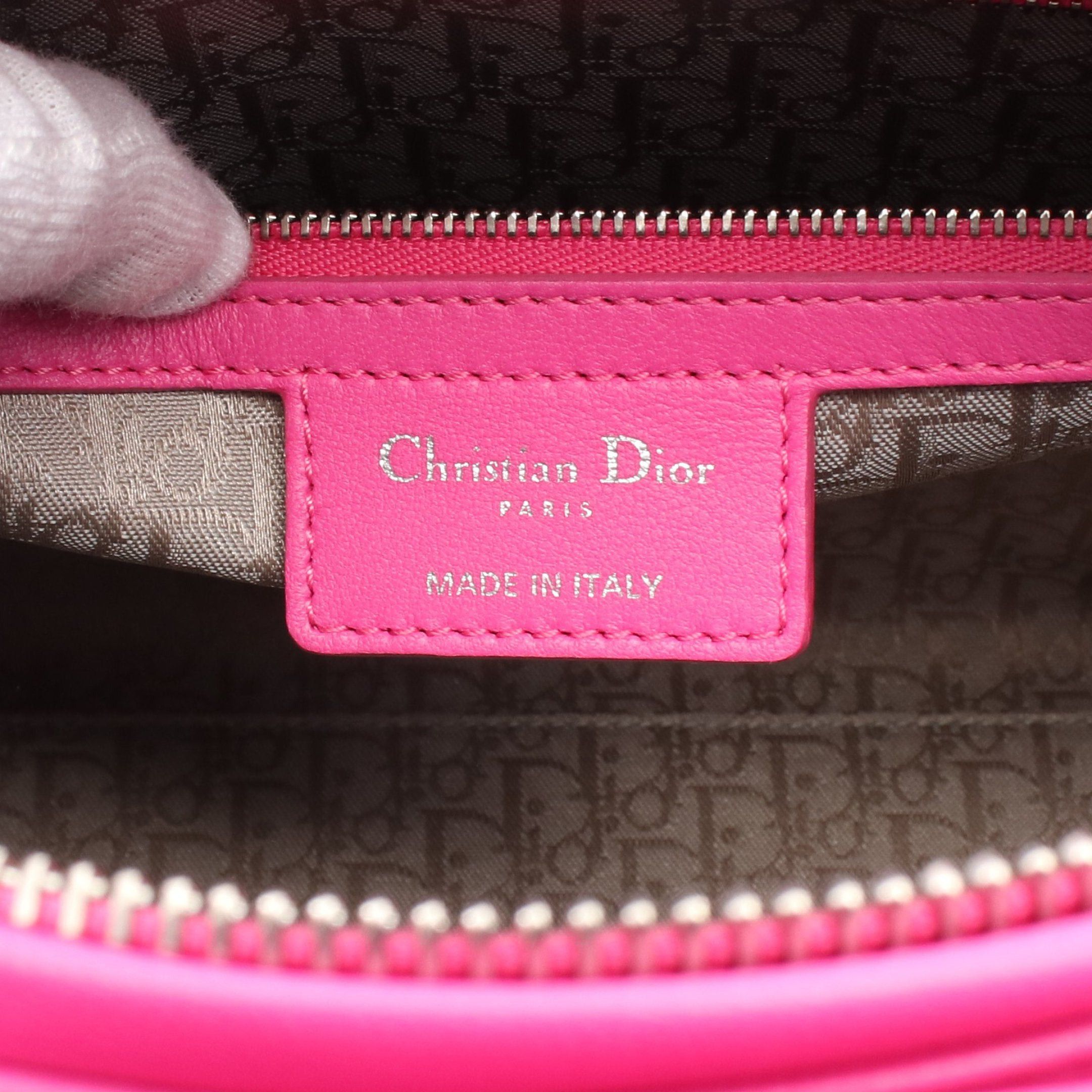 Dior Dior Lady Dior Large Handbag Leather Pink Size ONE SIZE - 4 Thumbnail