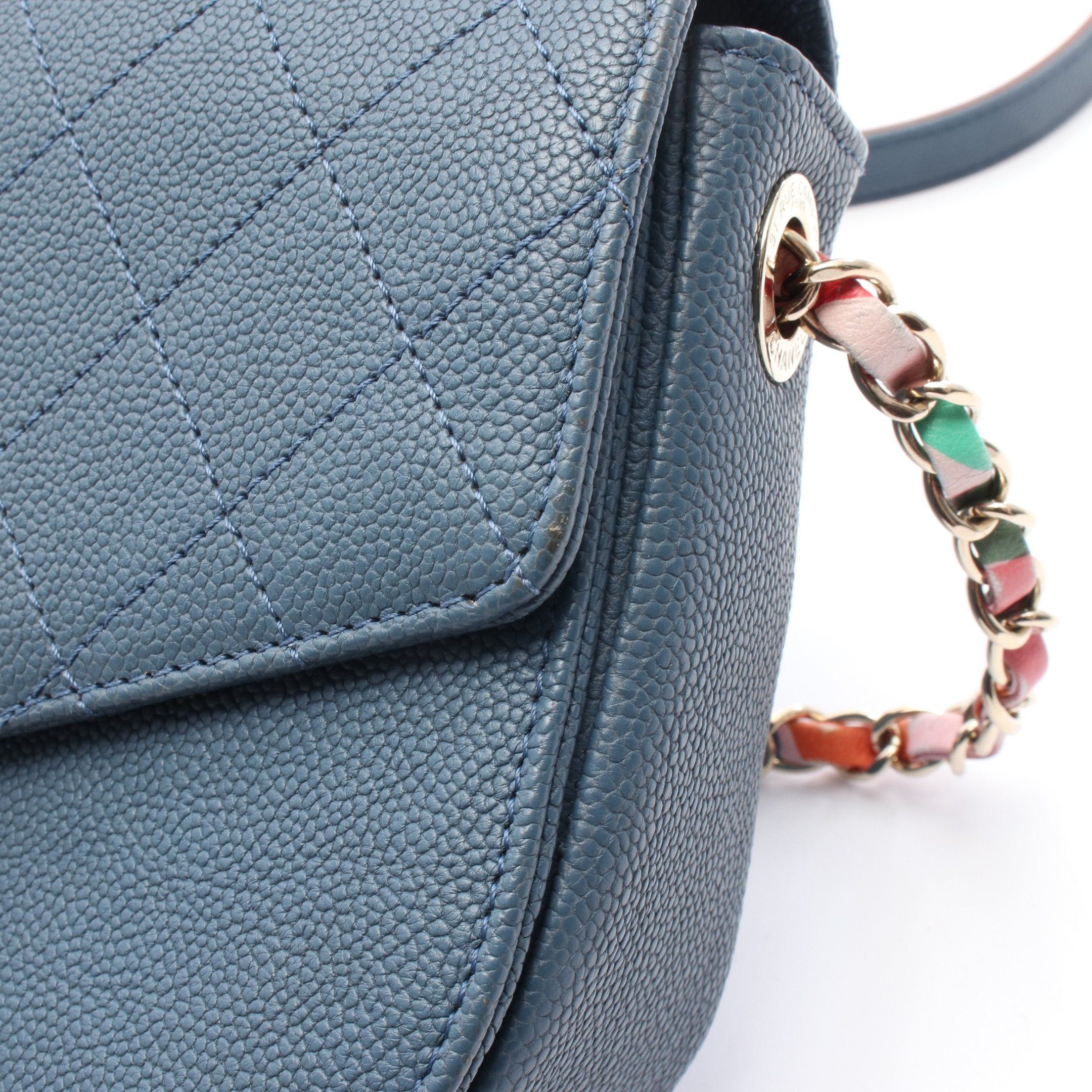 Chanel Chanel Matelasse Chain Shoulder Bag Caviar Skin Blue Multicolor Gold Hardware Size ONE SIZE - 10 Thumbnail