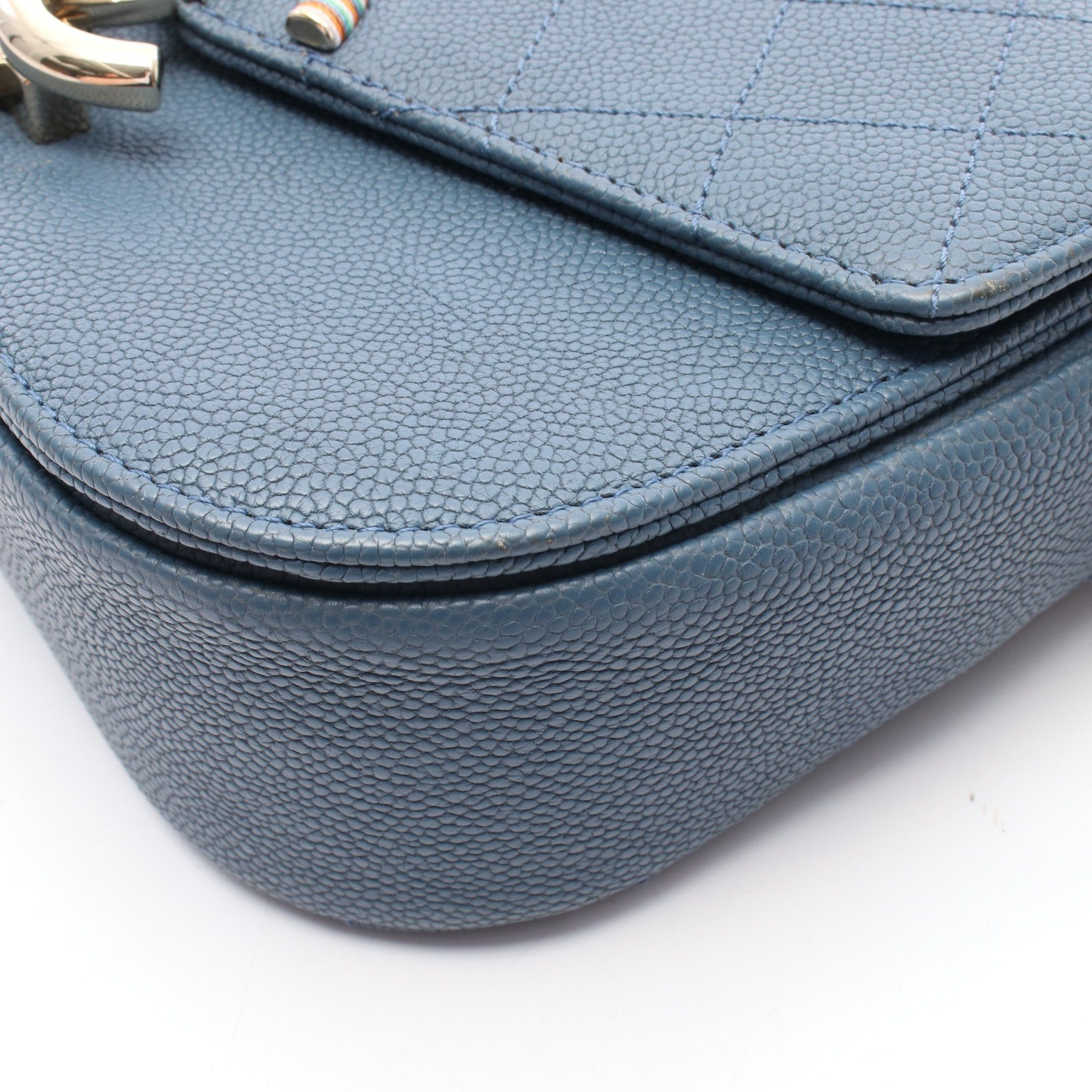 Chanel Chanel Matelasse Chain Shoulder Bag Caviar Skin Blue Multicolor Gold Hardware Size ONE SIZE - 9 Thumbnail