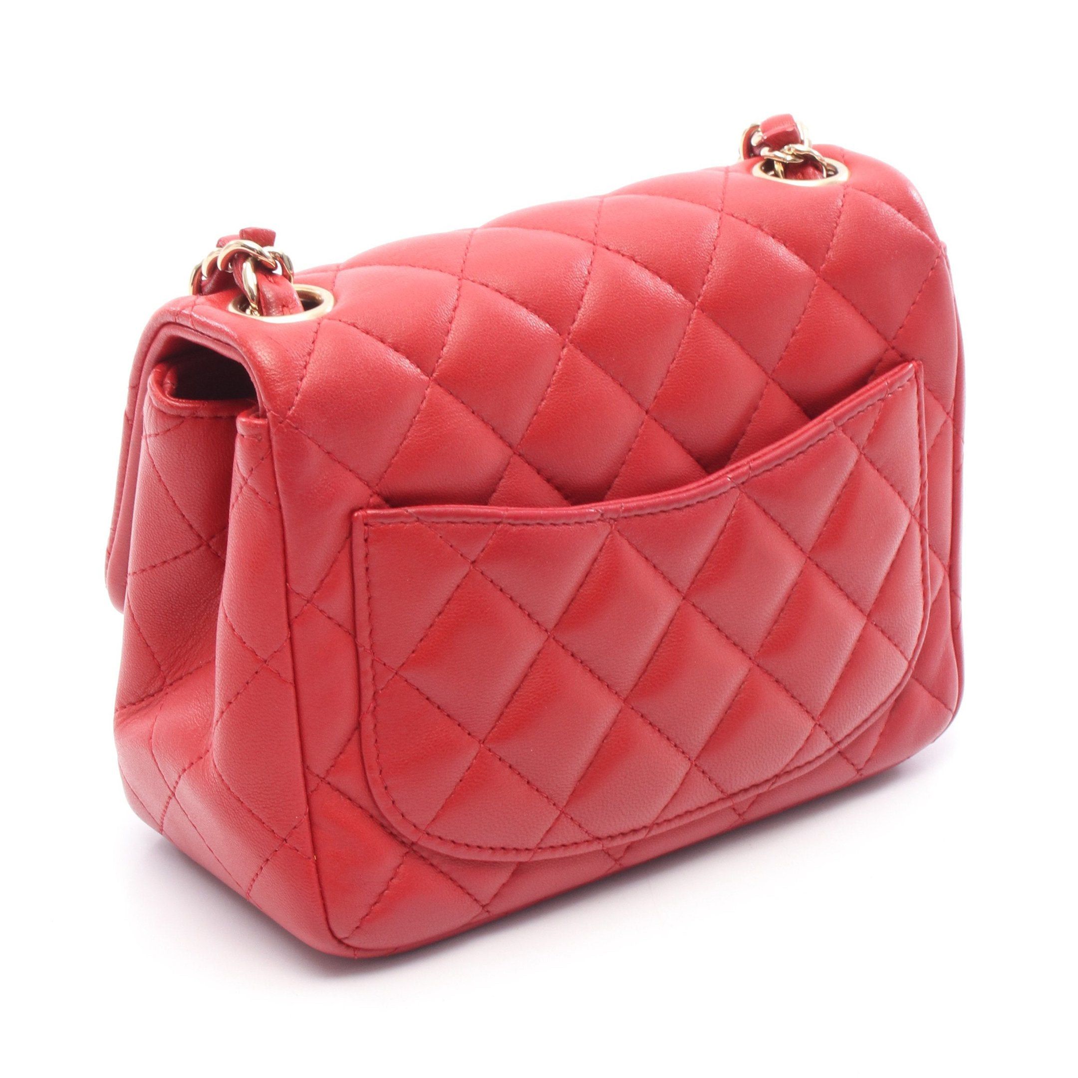 Chanel Chanel Mini Matelasse Chain Shoulder Bag Leather Red Gold Hardware Size ONE SIZE - 2 Thumbnail