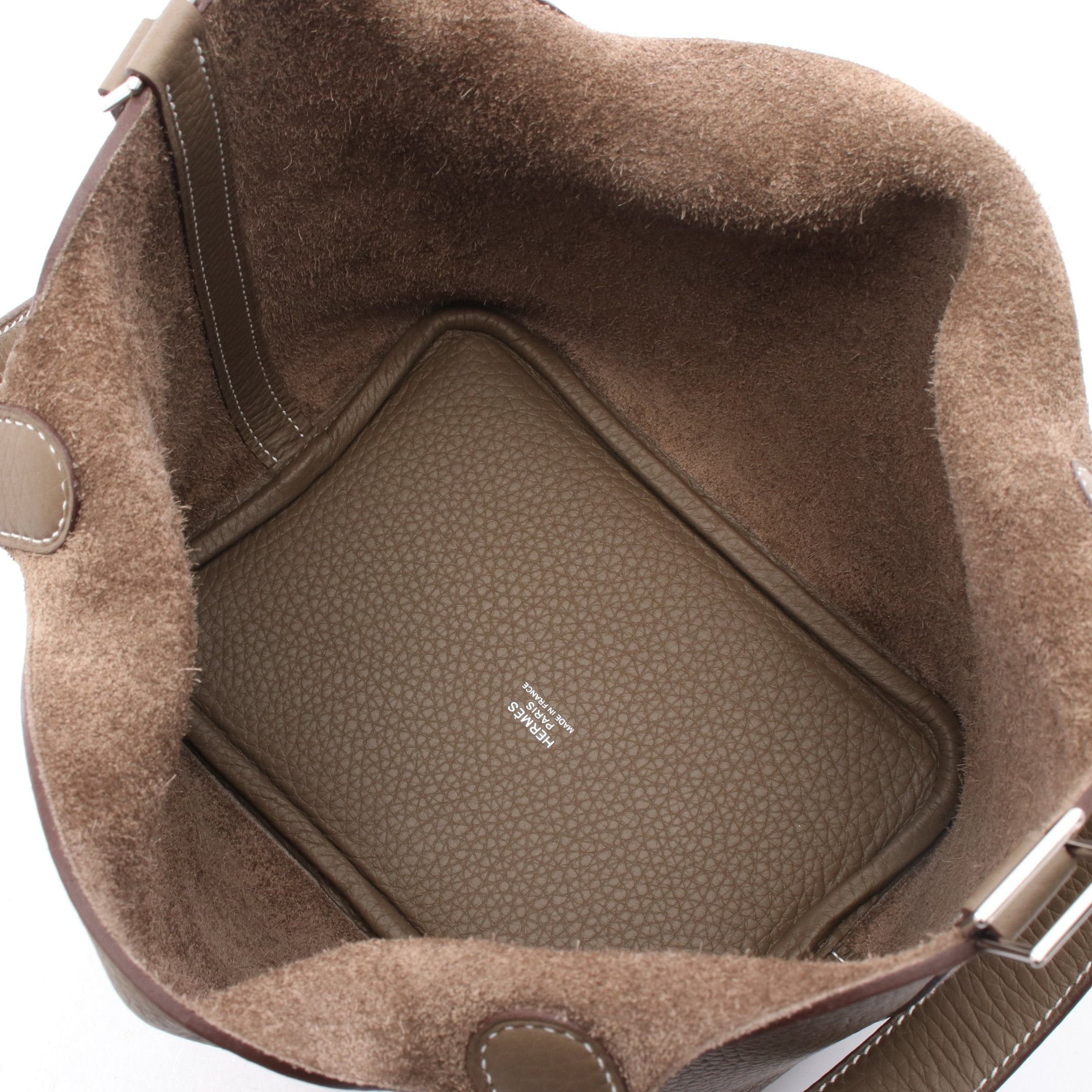 Hermes Hermes Picotan Lock Pm Etoupe Handbag Clemence Leather Gray Brown Silver Hardware K Stamp Size ONE SIZE - 3 Thumbnail