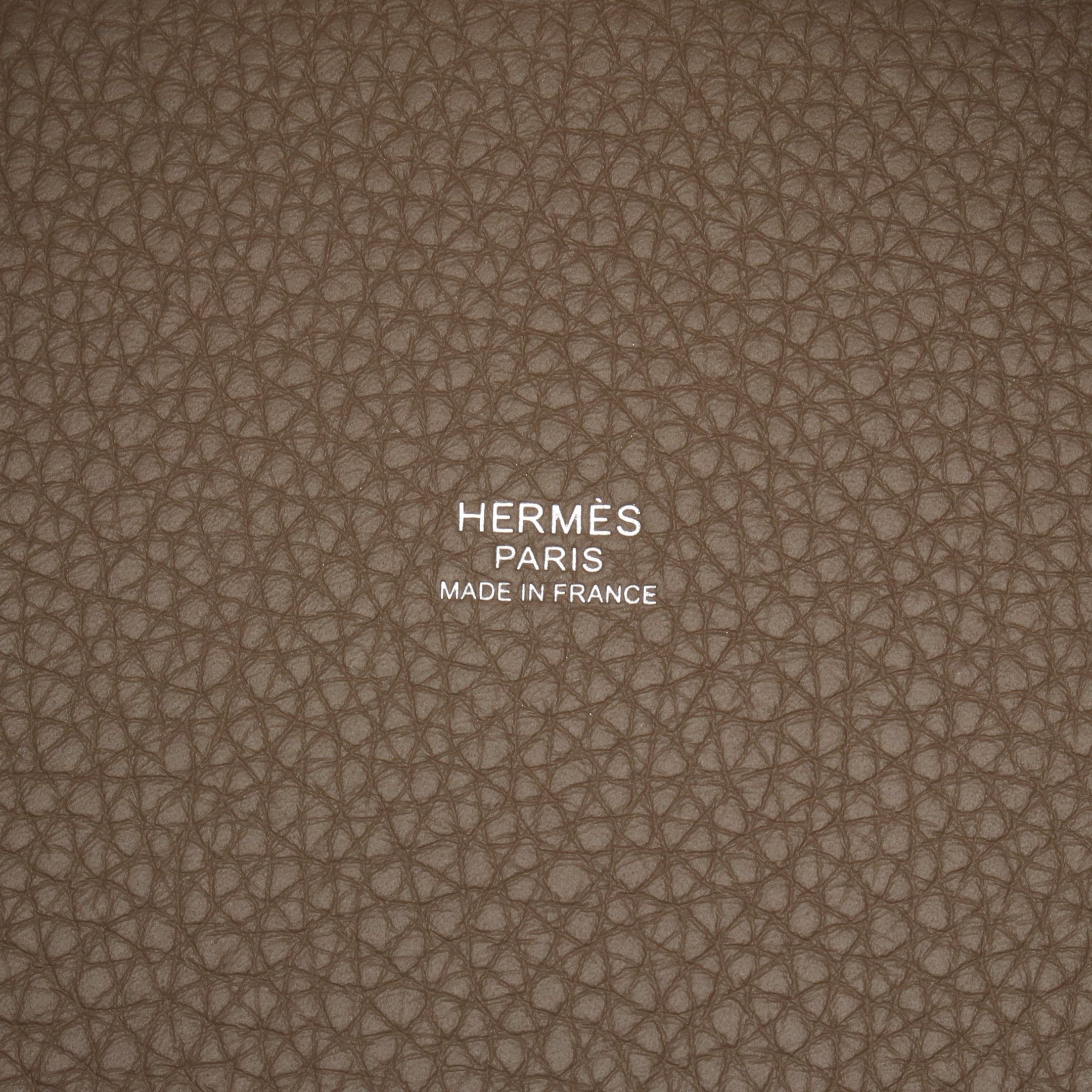 Hermes Hermes Picotan Lock Pm Etoupe Handbag Clemence Leather Gray Brown Silver Hardware K Stamp Size ONE SIZE - 4 Thumbnail