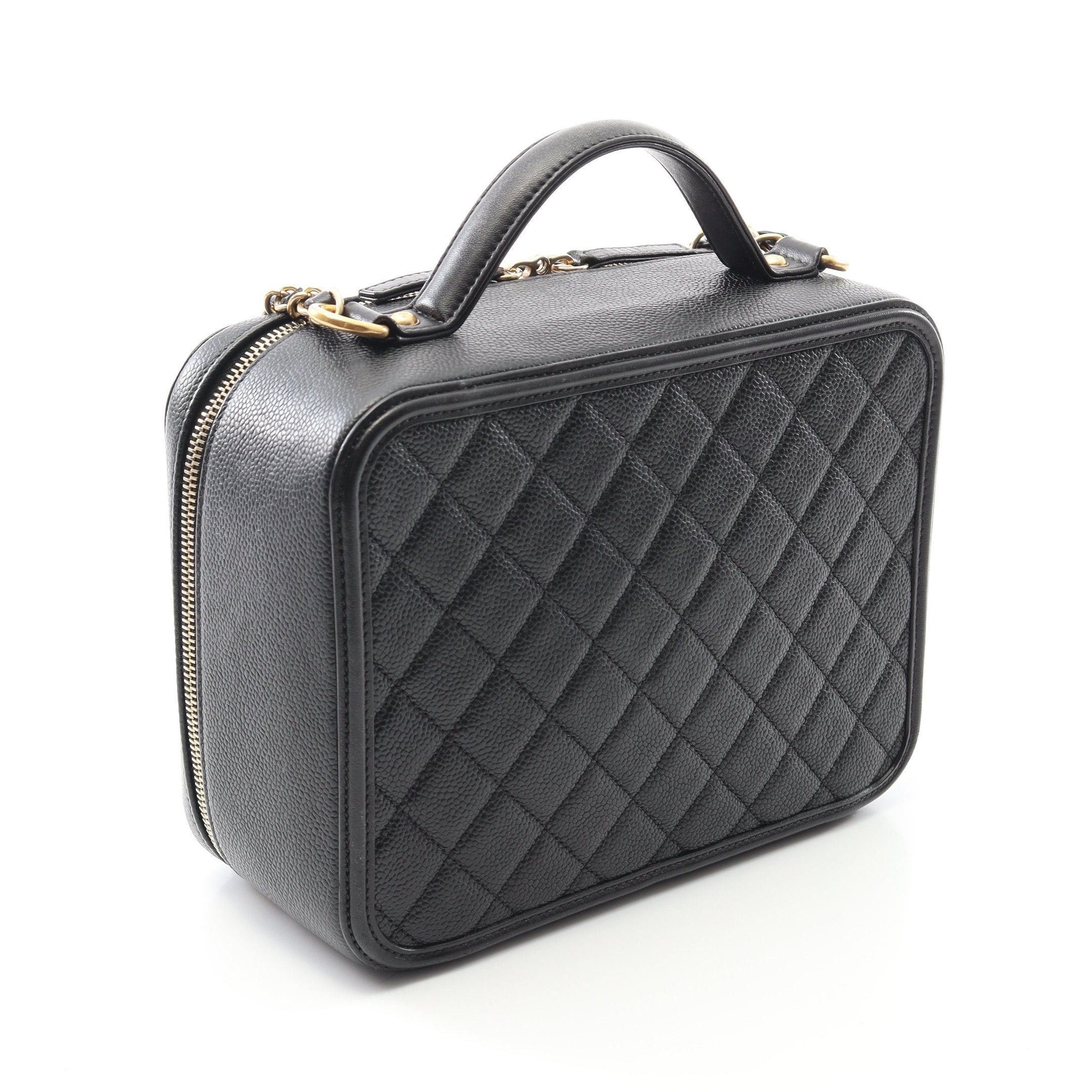 Chanel Chanel Cc Filigree Matelasse Vanity Chain Shoulder Bag Caviar Skin Black Gold Hardware Size ONE SIZE - 2 Thumbnail