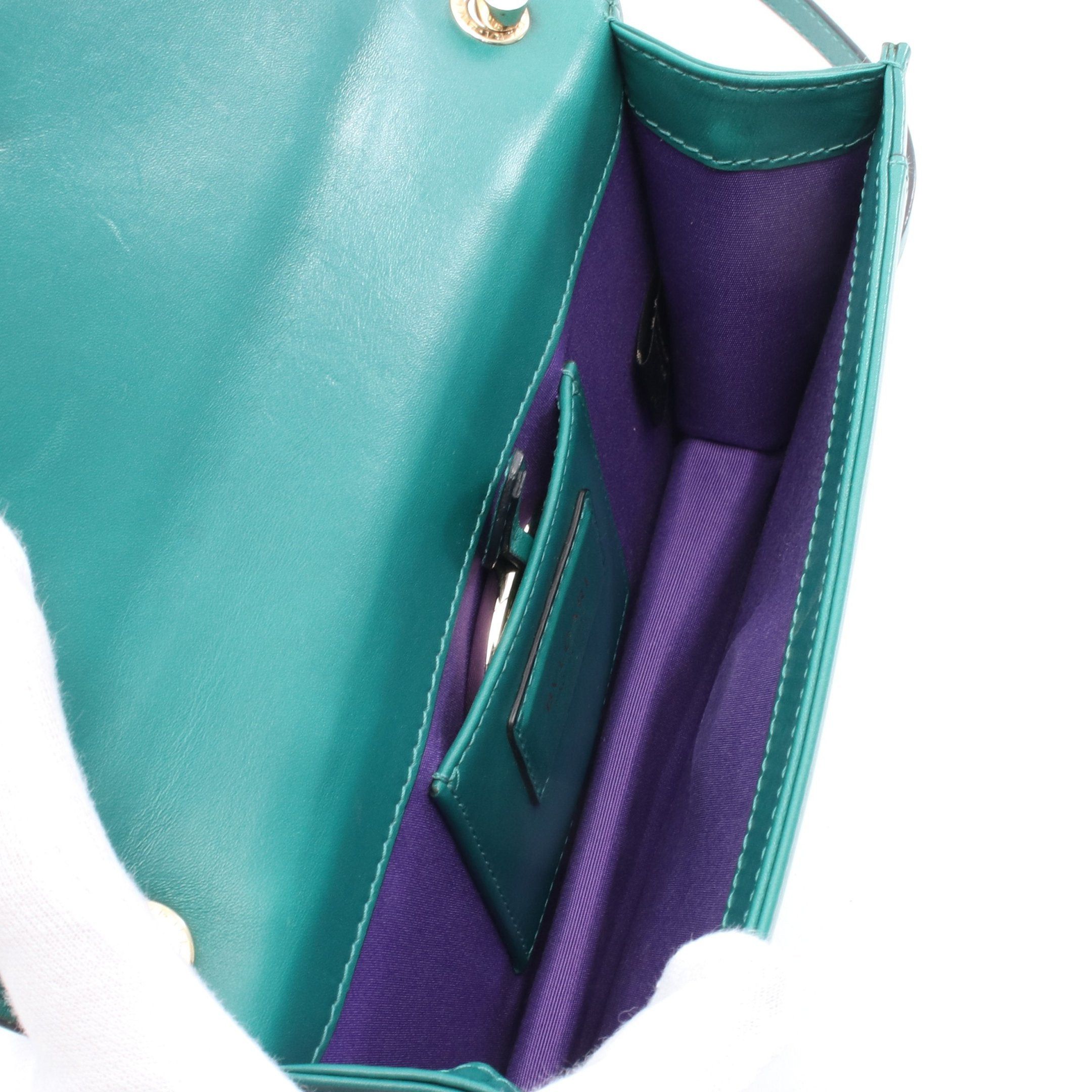 Bvlgari Bvlgari Serpenti Forever Chain Shoulder Bag Leather Green Size ONE SIZE - 3 Thumbnail