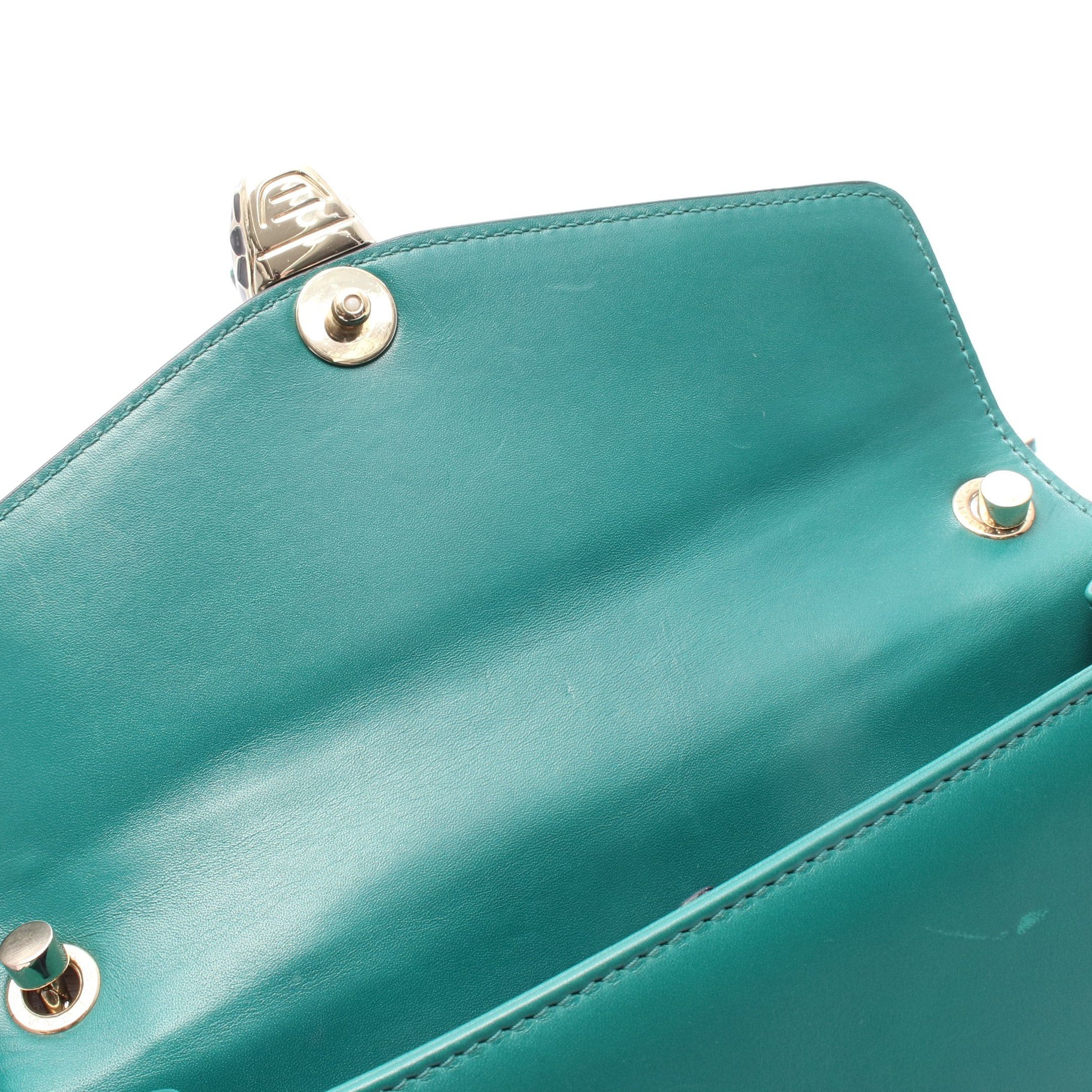 Bvlgari Bvlgari Serpenti Forever Chain Shoulder Bag Leather Green Size ONE SIZE - 5 Thumbnail