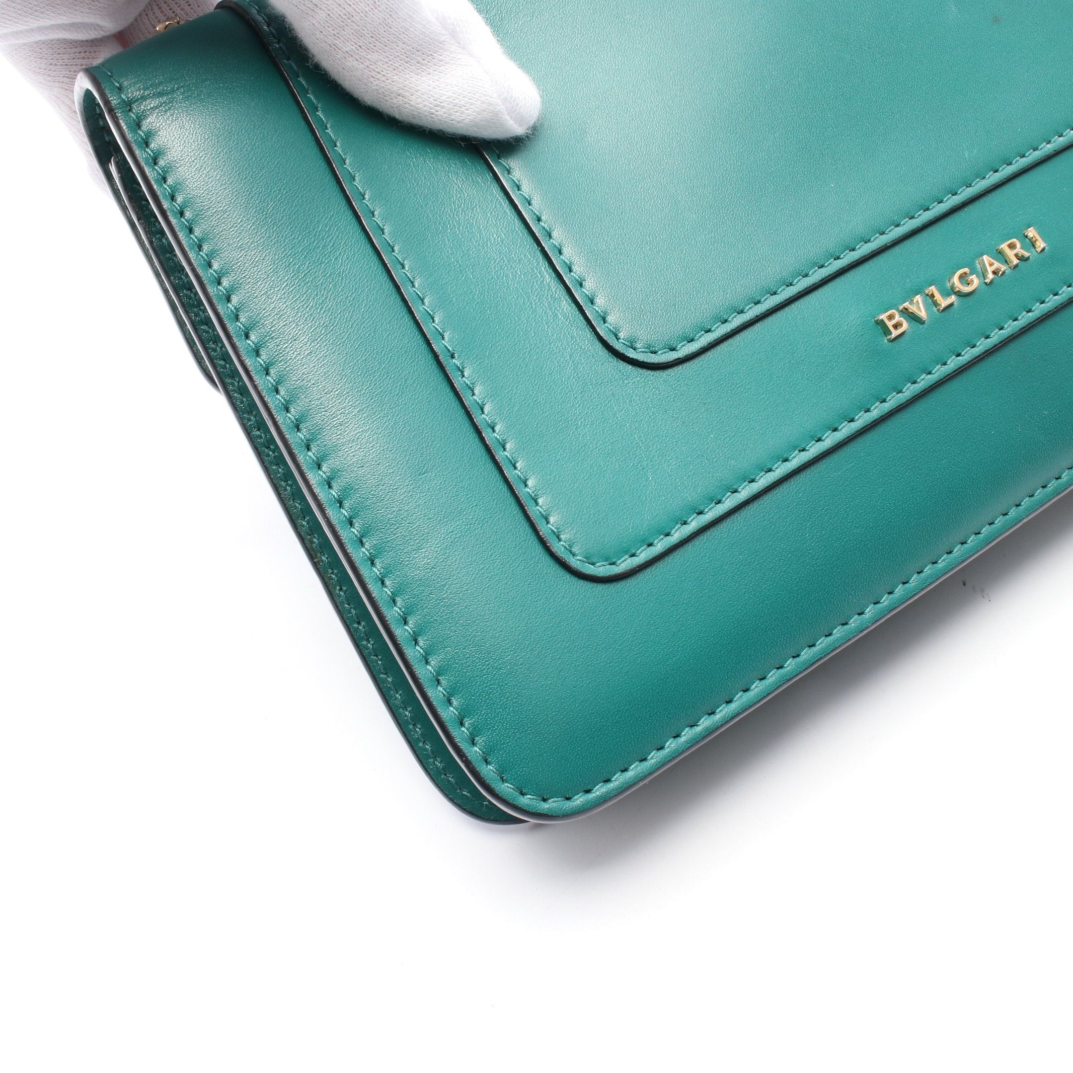 Bvlgari Bvlgari Serpenti Forever Chain Shoulder Bag Leather Green Size ONE SIZE - 7 Thumbnail