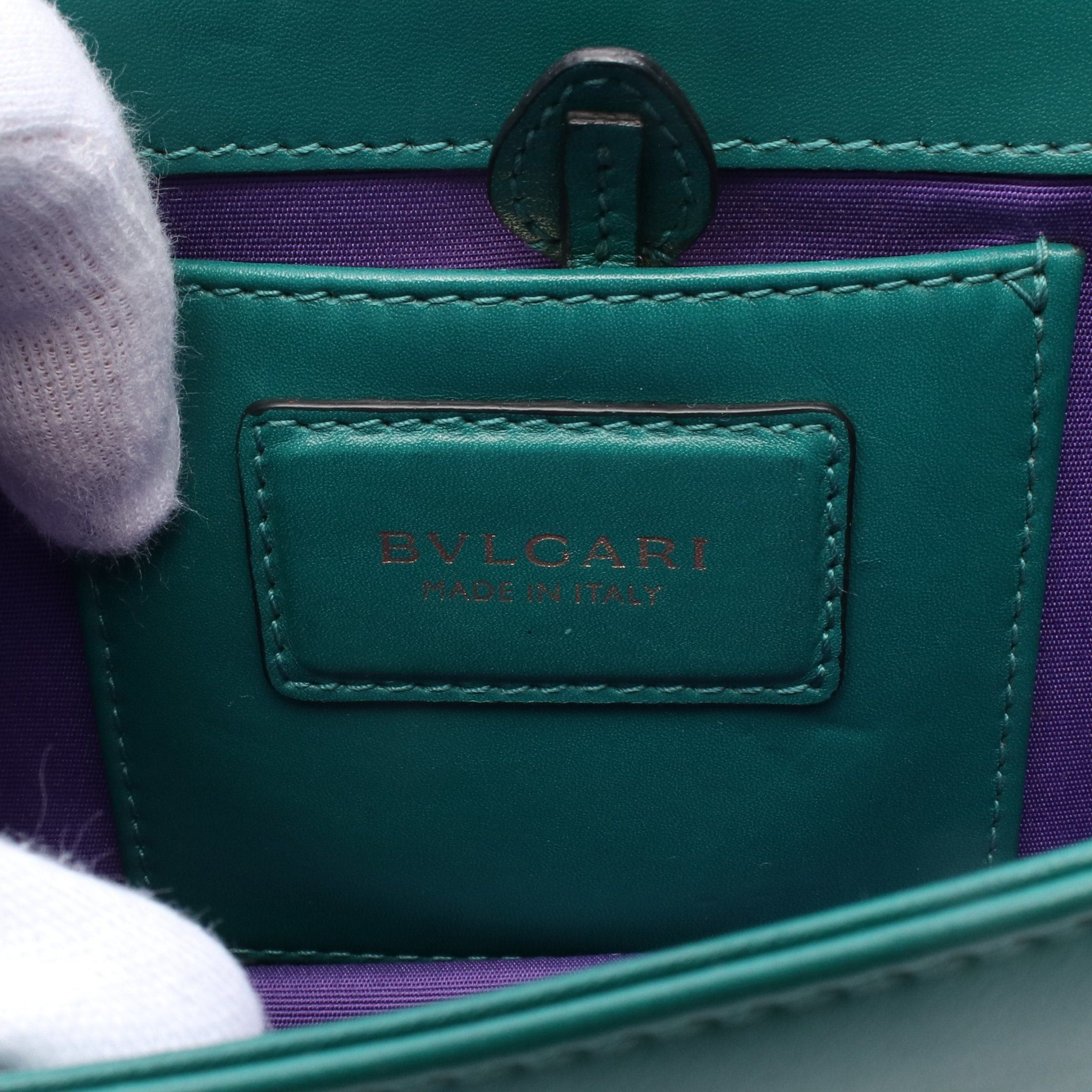 Bvlgari Bvlgari Serpenti Forever Chain Shoulder Bag Leather Green Size ONE SIZE - 4 Thumbnail