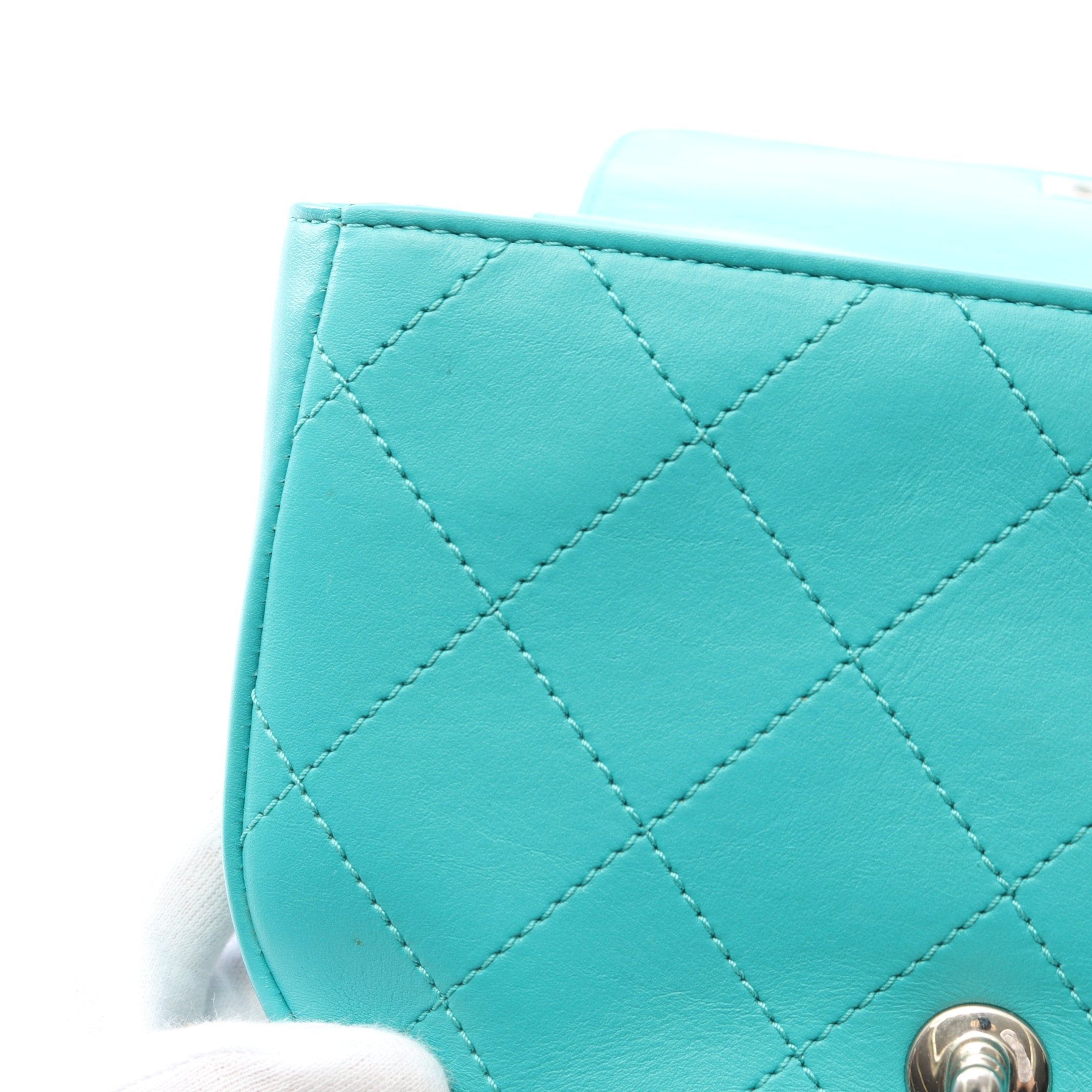 Chanel Chanel Matelasse Top Handle Chain Shoulder Bag Leather Emerald Green Silver Hardware Size ONE SIZE - 9 Thumbnail