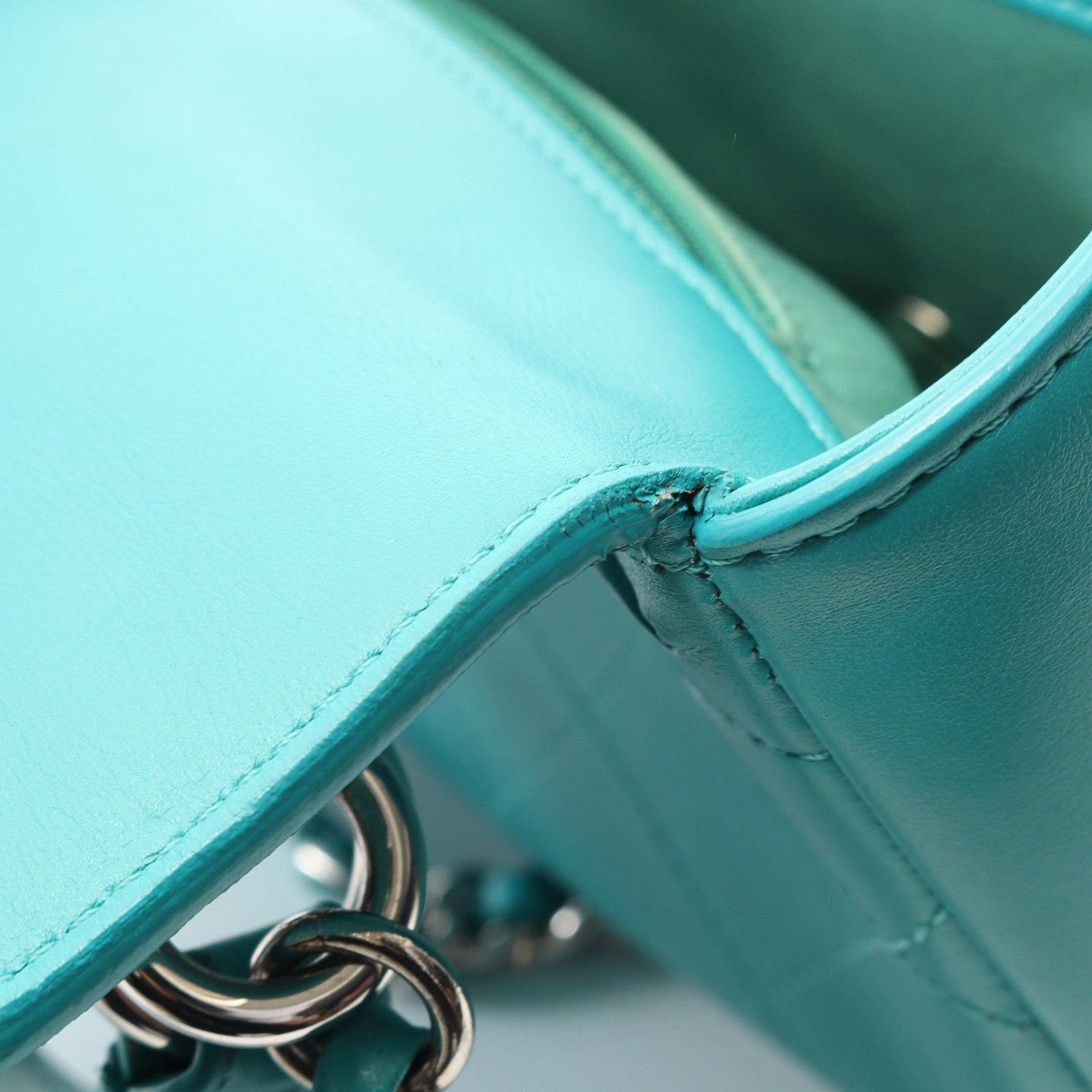 Chanel Chanel Matelasse Top Handle Chain Shoulder Bag Leather Emerald Green Silver Hardware Size ONE SIZE - 8 Thumbnail