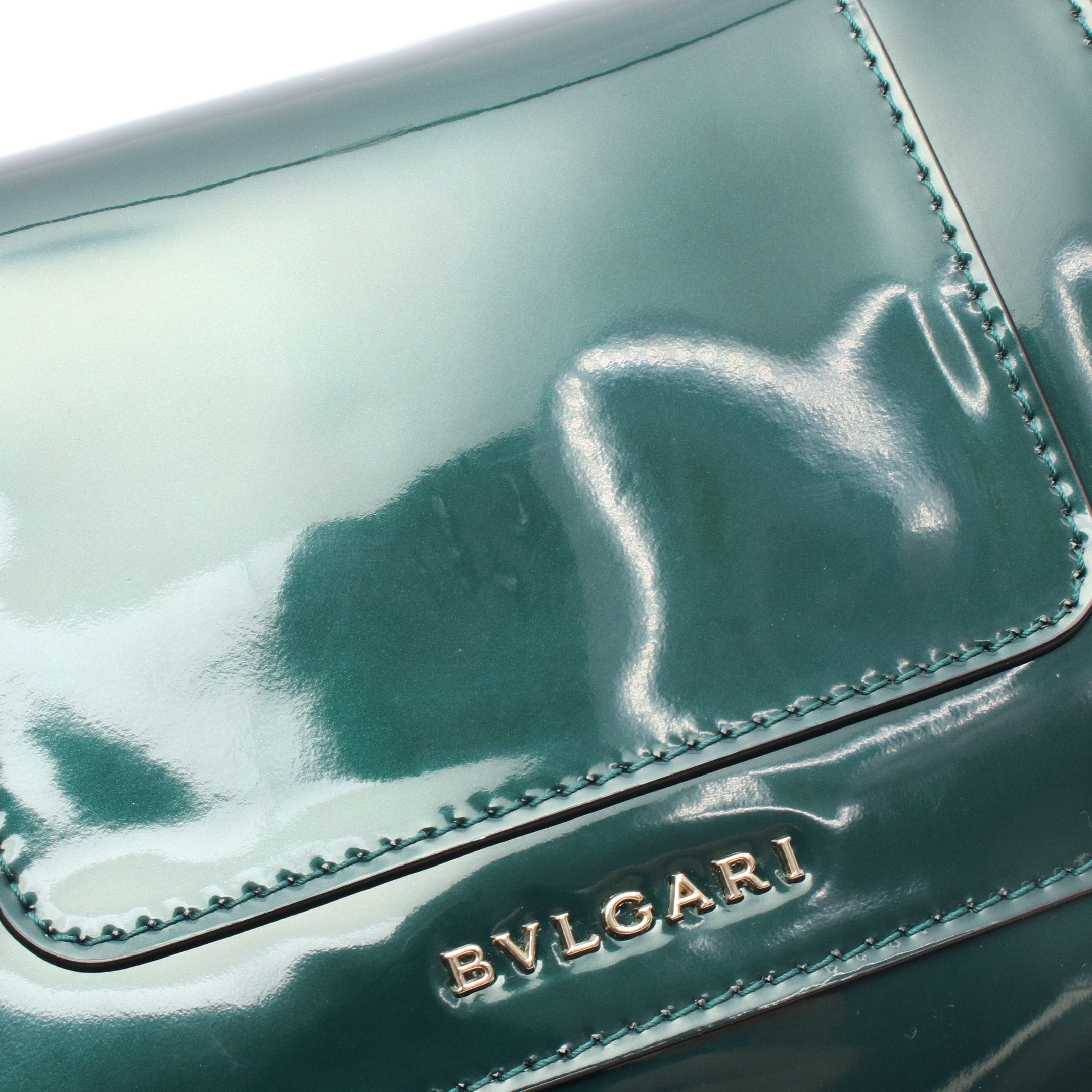 Bvlgari Bvlgari Serpenti Forever Chain Shoulder Bag Patent Leather Dark Green Size ONE SIZE - 5 Thumbnail