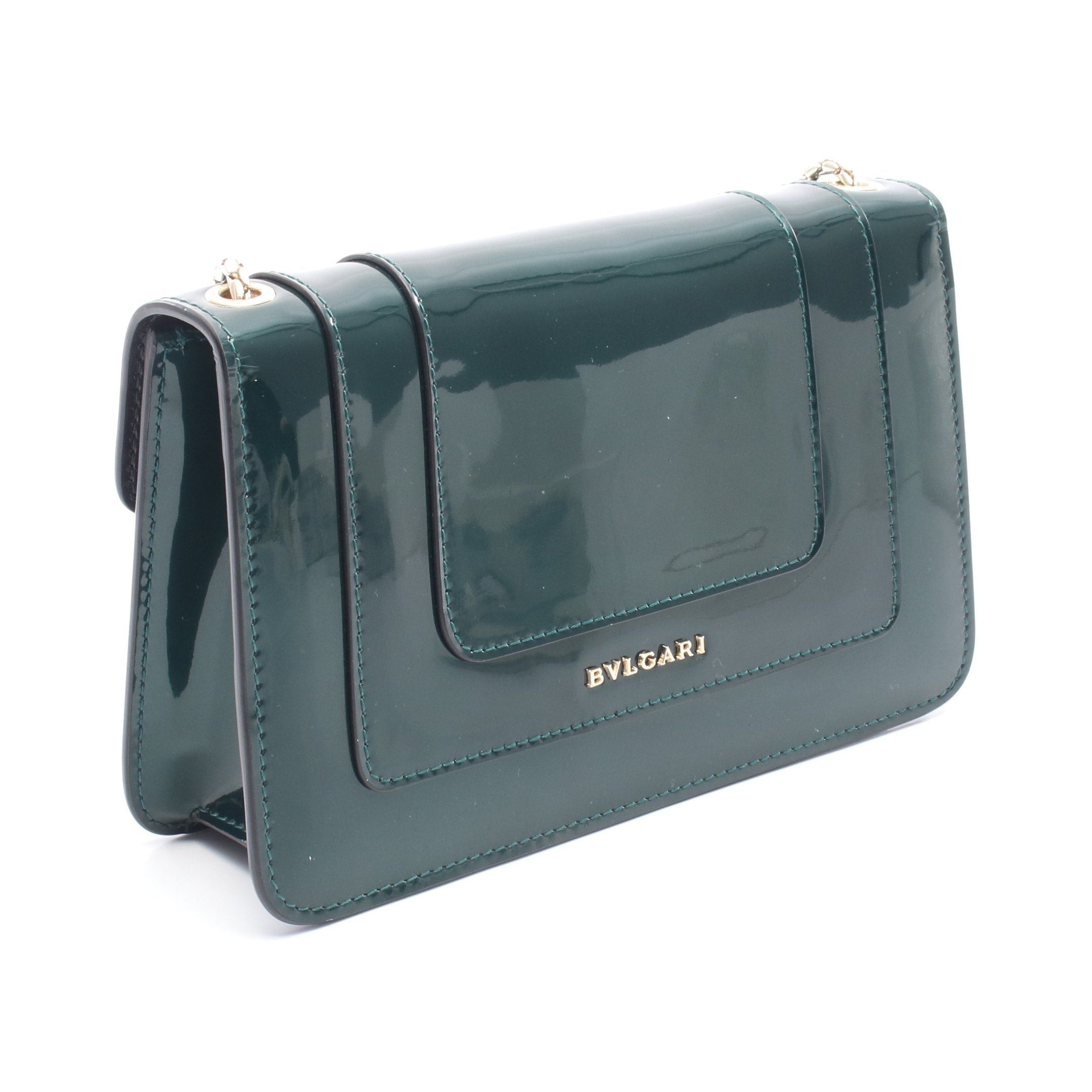 Bvlgari Bvlgari Serpenti Forever Chain Shoulder Bag Patent Leather Dark Green Size ONE SIZE - 2 Thumbnail