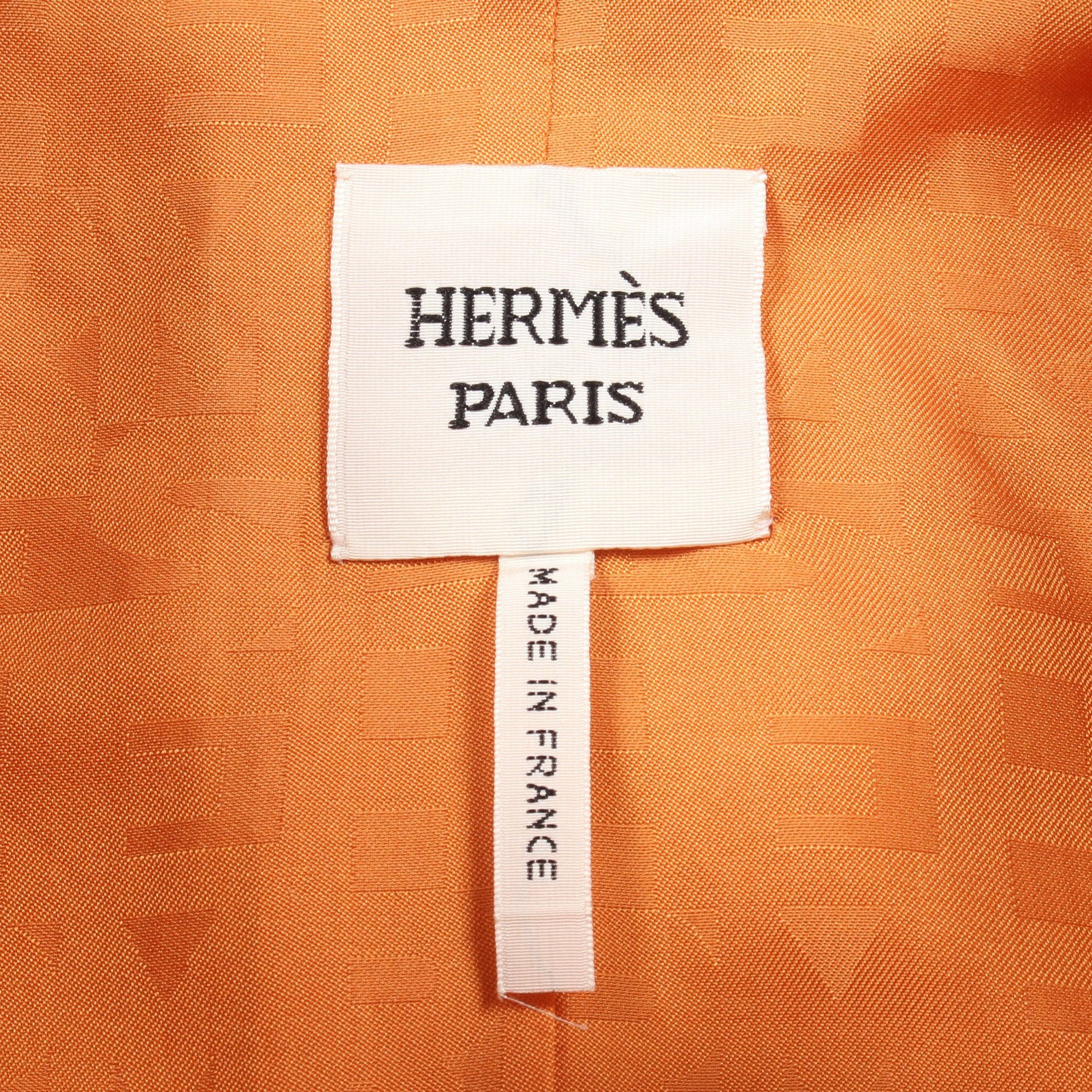 Hermes Hermes Jacket Leather Orange Brown Size ONE SIZE - 3 Thumbnail