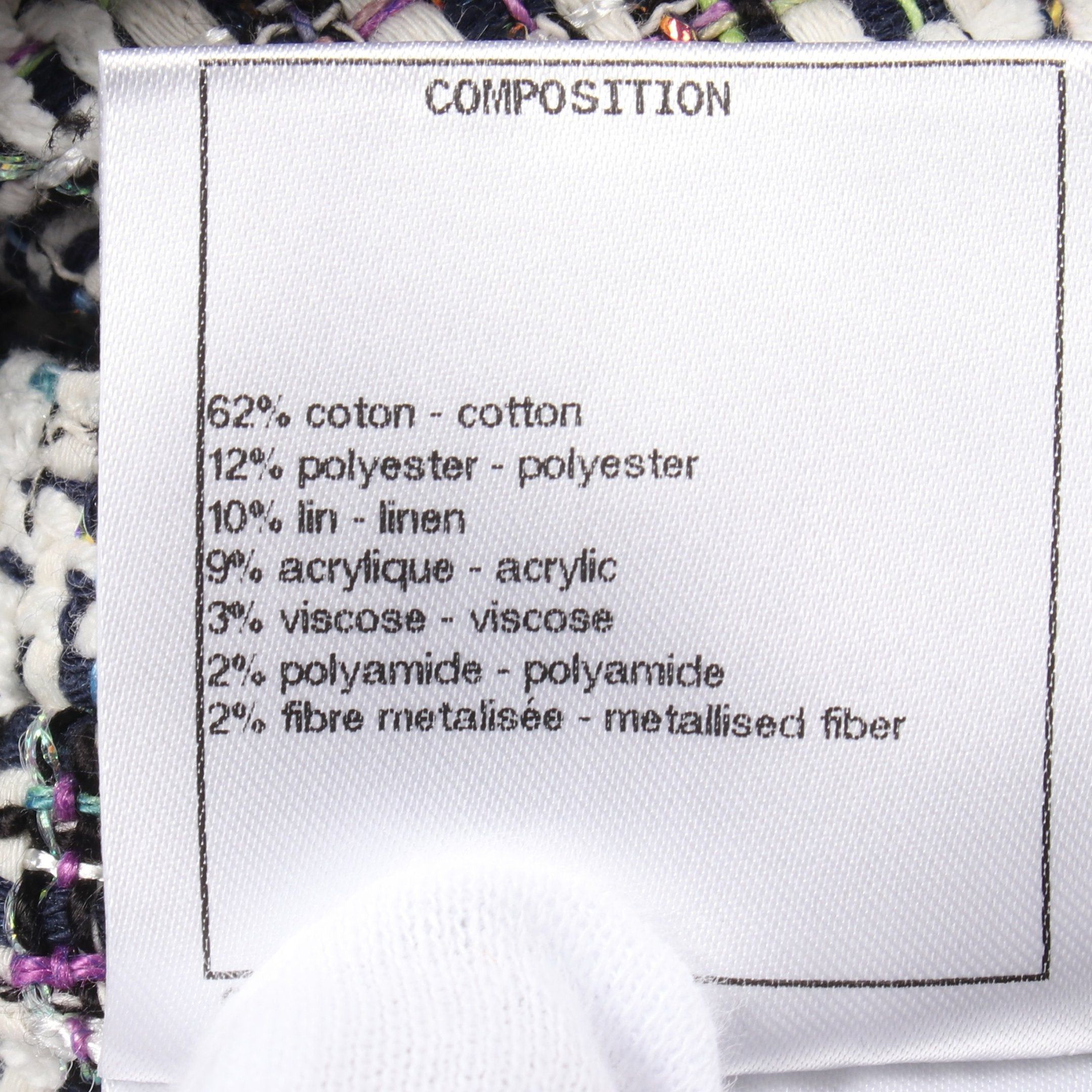 Chanel Chanel Coco Mark One Piece No Sleeve Sequin Rame Tweed White Dark Navy Multicolor Size ONE SIZE - 5 Thumbnail