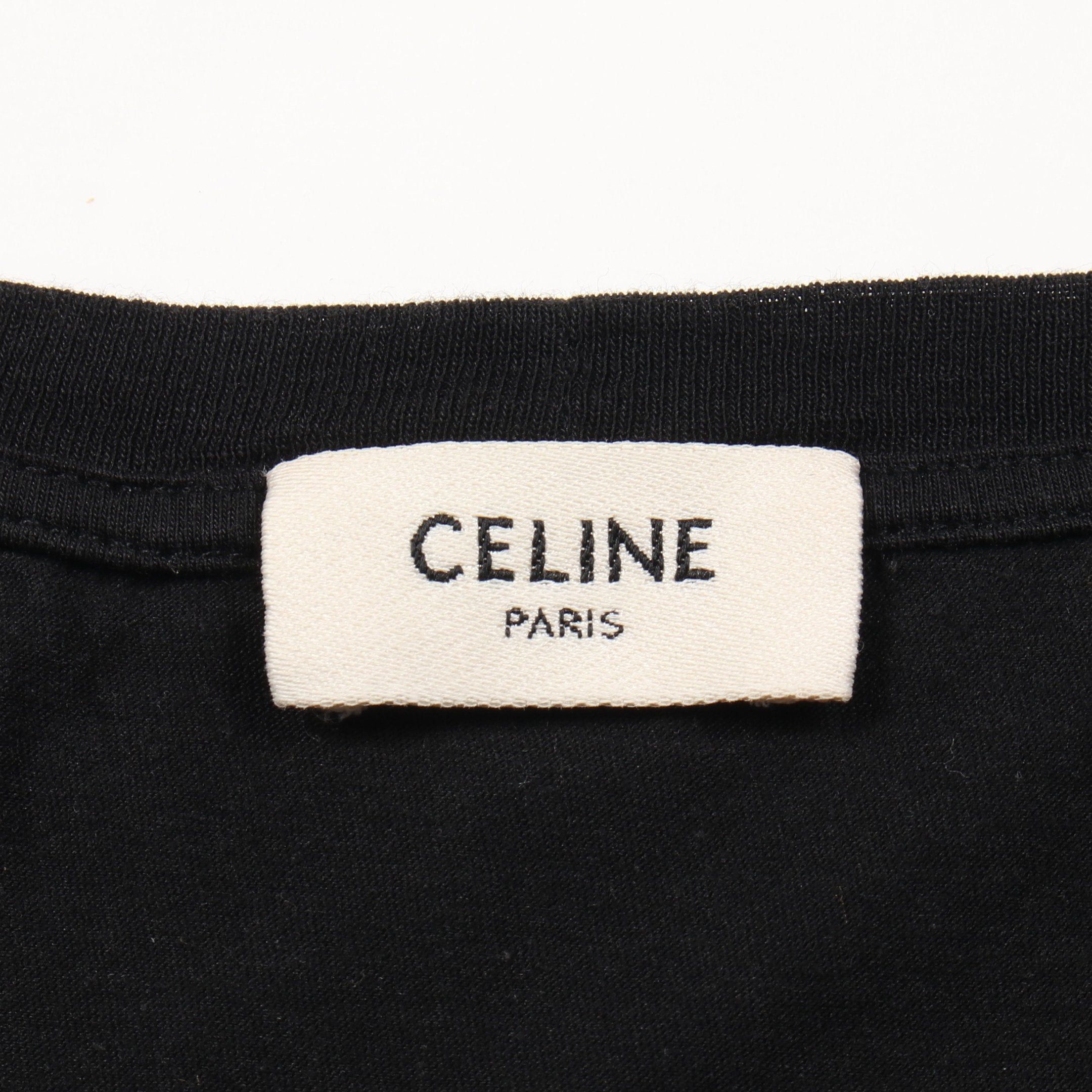 Celine Celine Logo T-Shirt Cotton Black Size ONE SIZE - 3 Thumbnail