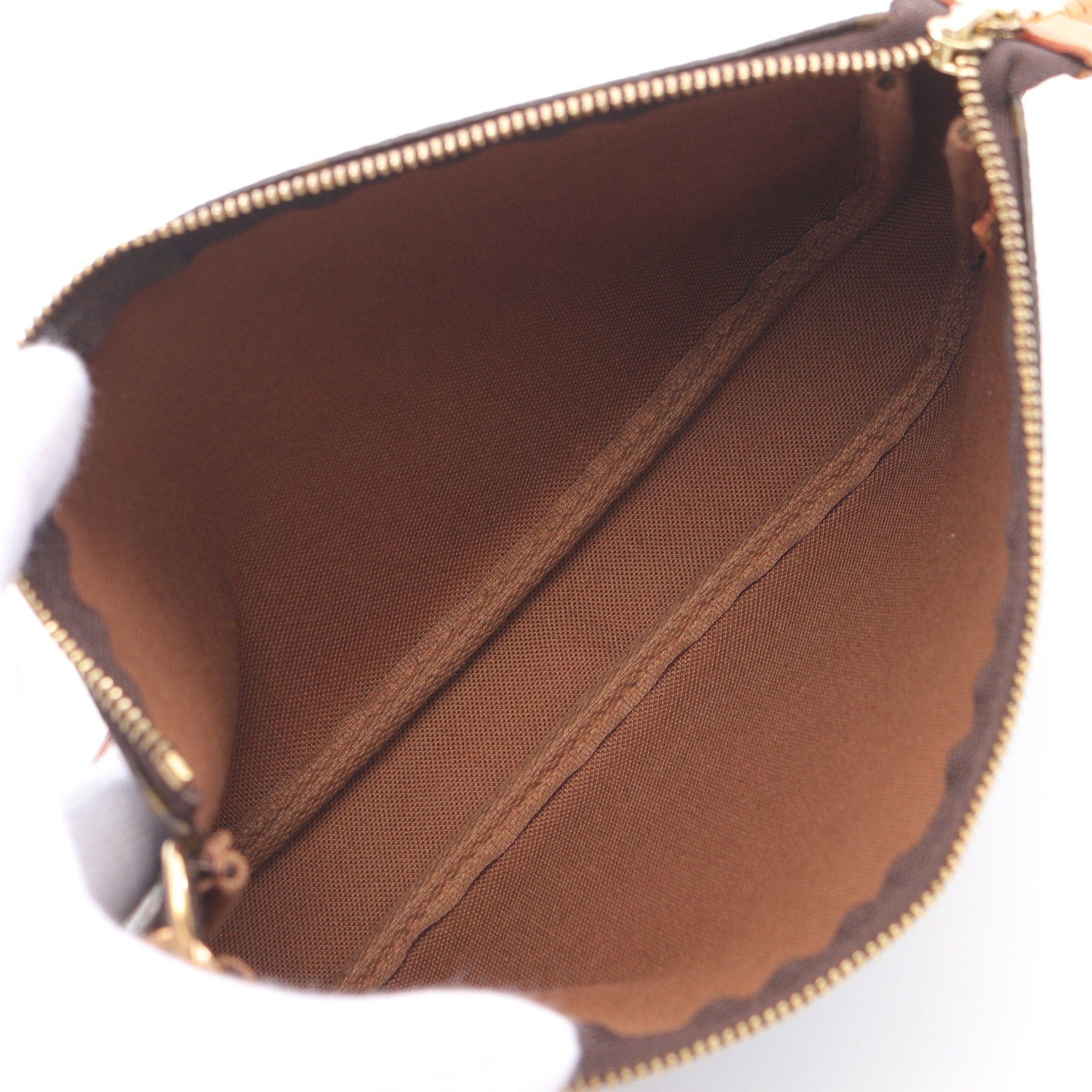 Louis Vuitton Louis Vuitton Pochette Accessoires Monogram Handbag Leather Brown Size ONE SIZE - 3 Thumbnail