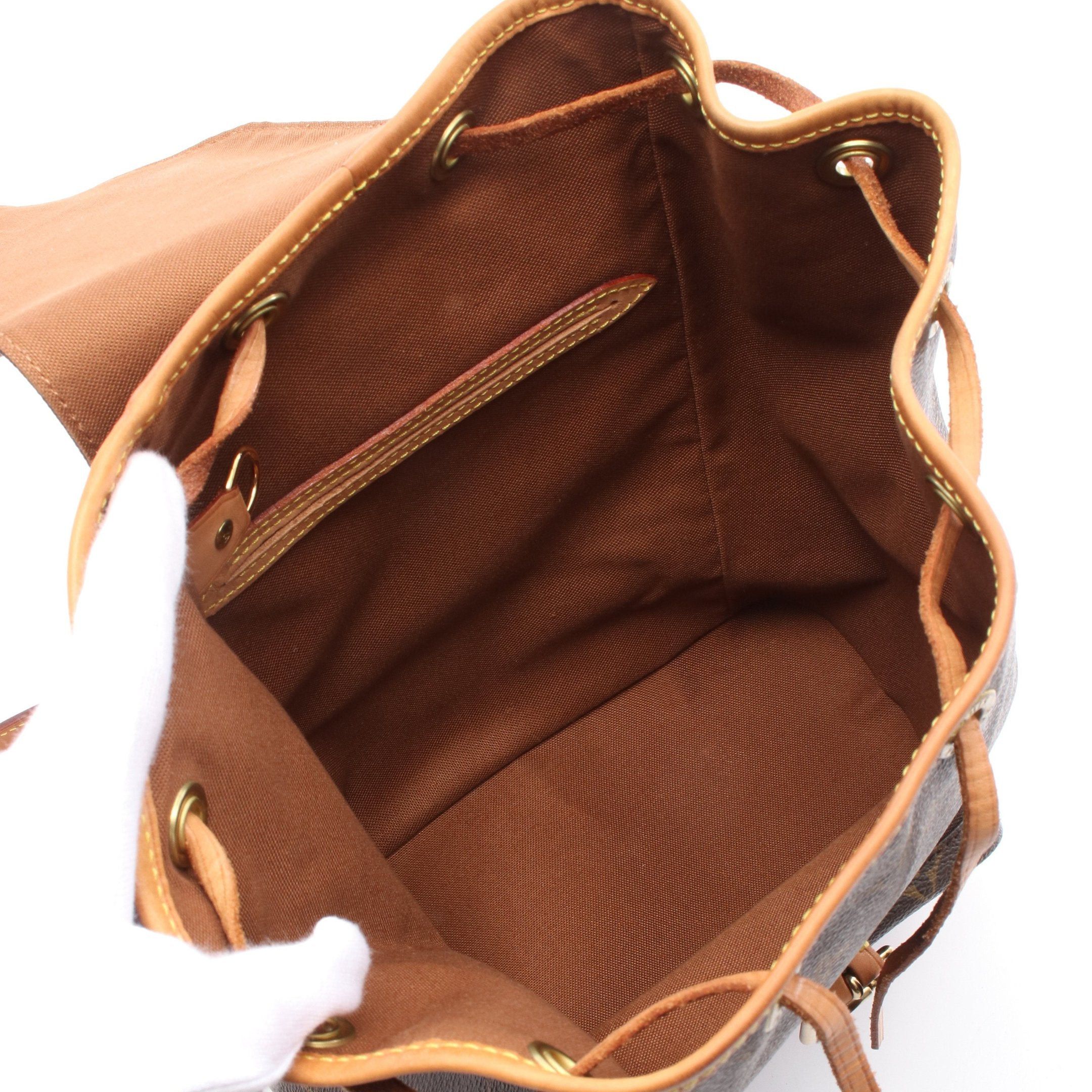 Louis Vuitton Louis Vuitton Montsouris Mm Monogram Backpack Rucksack Leather Brown Size ONE SIZE - 3 Thumbnail