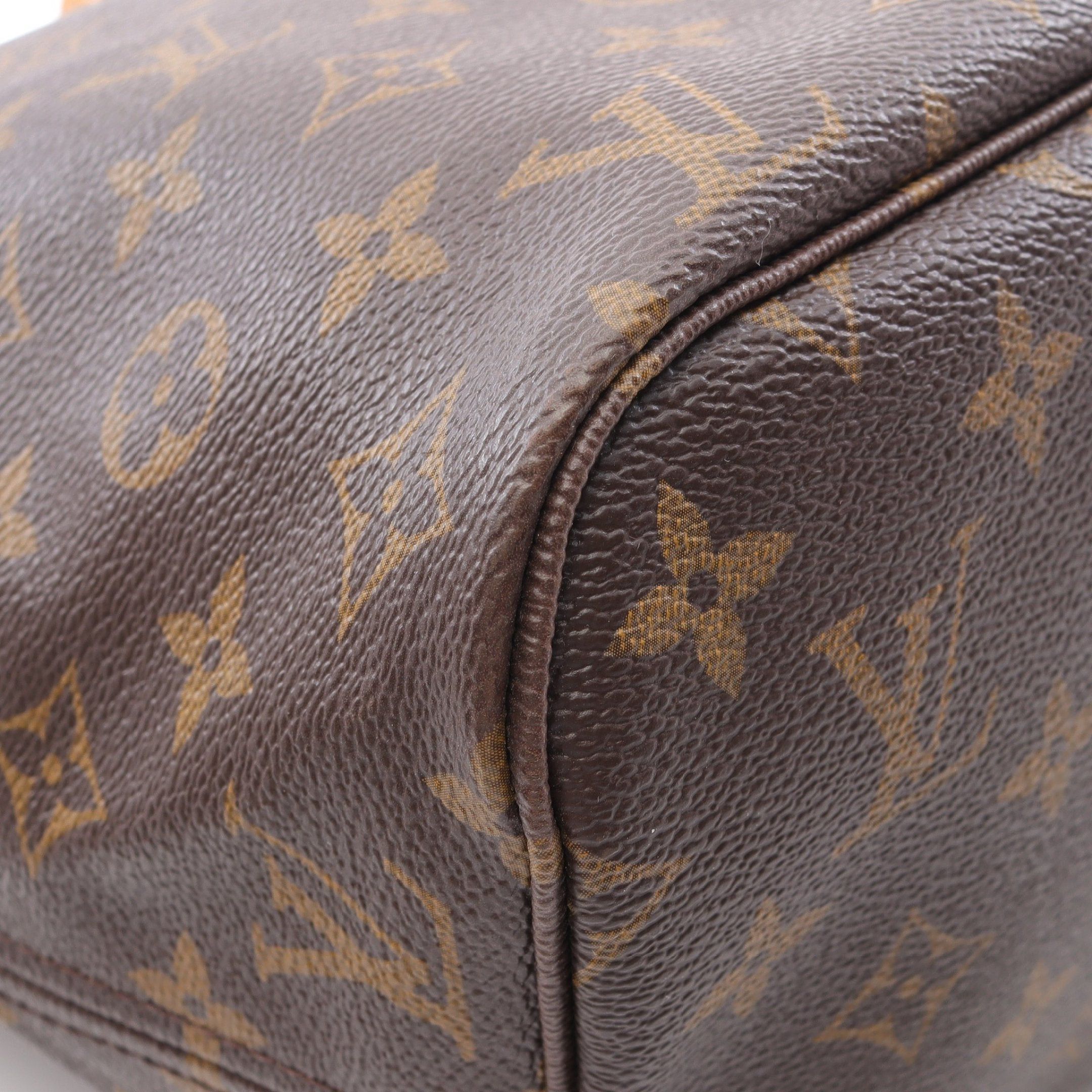 Louis Vuitton Louis Vuitton Neverfull Mm Monogram Shoulder Bag Tote Leather Brown Size ONE SIZE - 7 Thumbnail