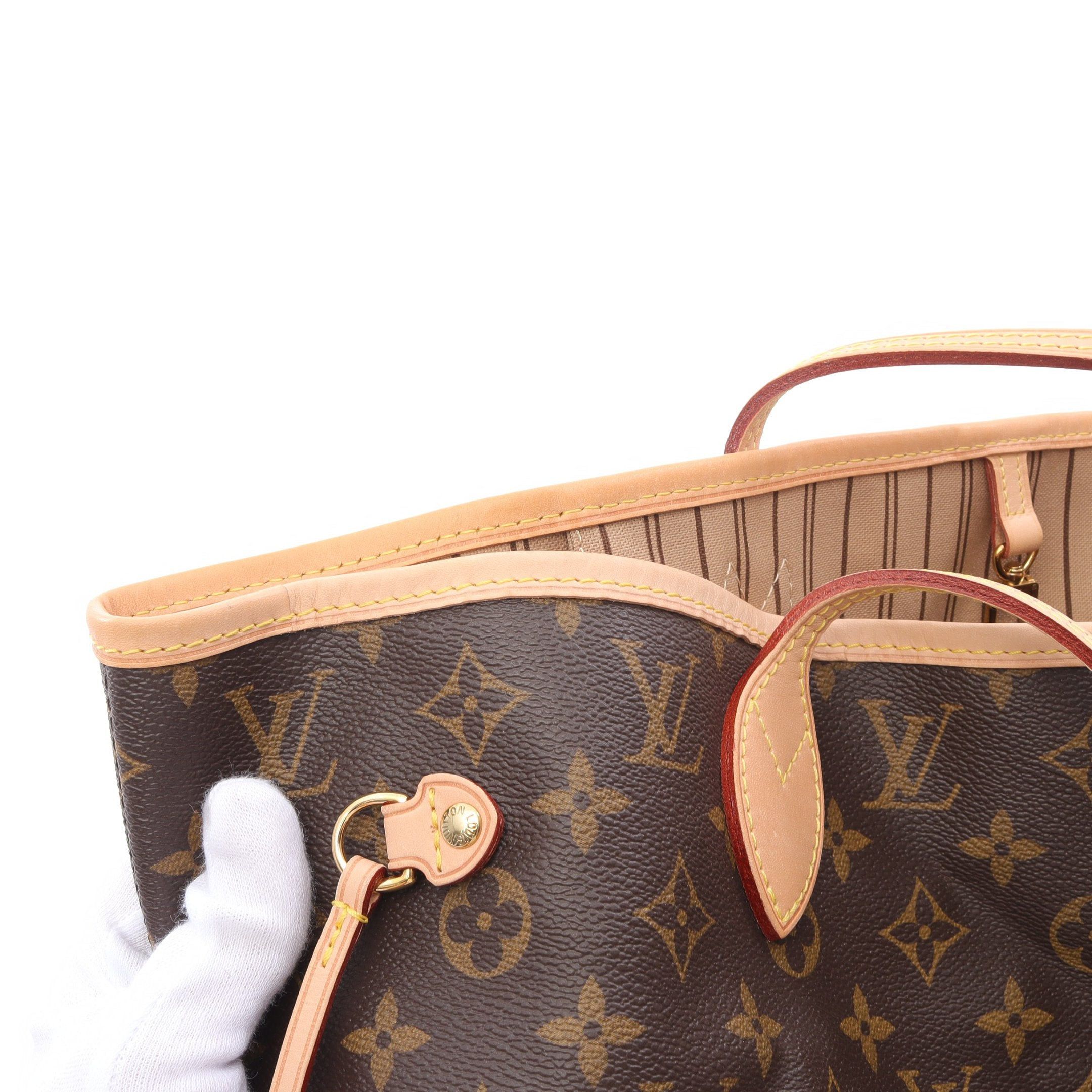 Louis Vuitton Louis Vuitton Neverfull Mm Monogram Shoulder Bag Tote Leather Brown Size ONE SIZE - 10 Thumbnail