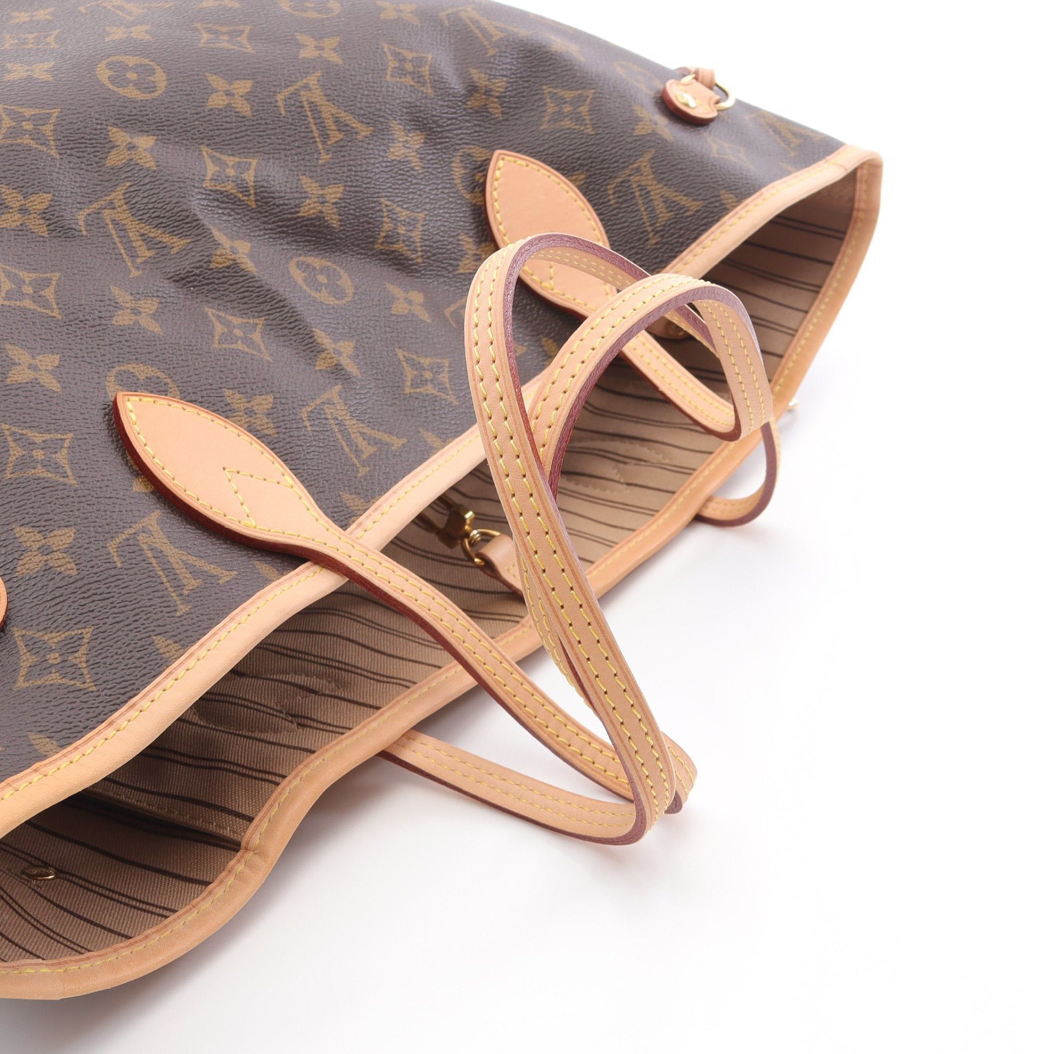 Louis Vuitton Louis Vuitton Neverfull Mm Monogram Shoulder Bag Tote Leather Brown Size ONE SIZE - 6 Thumbnail