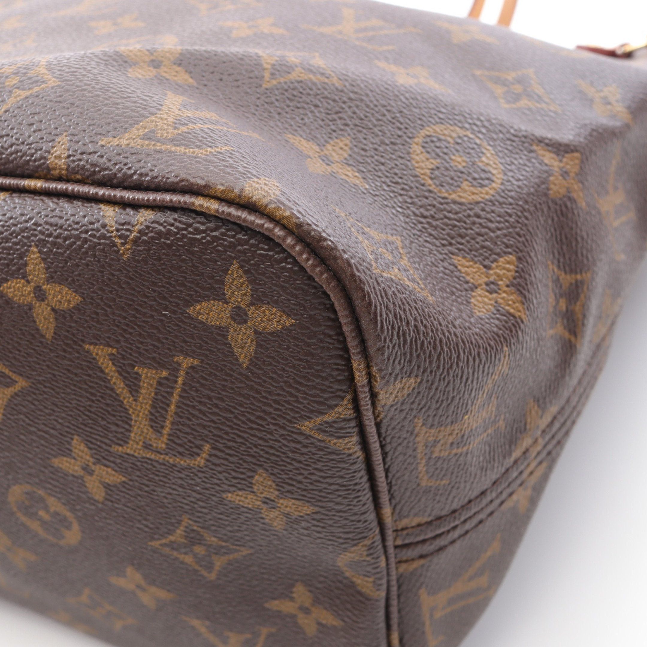 Louis Vuitton Louis Vuitton Neverfull Mm Monogram Shoulder Bag Tote Leather Brown Size ONE SIZE - 8 Thumbnail