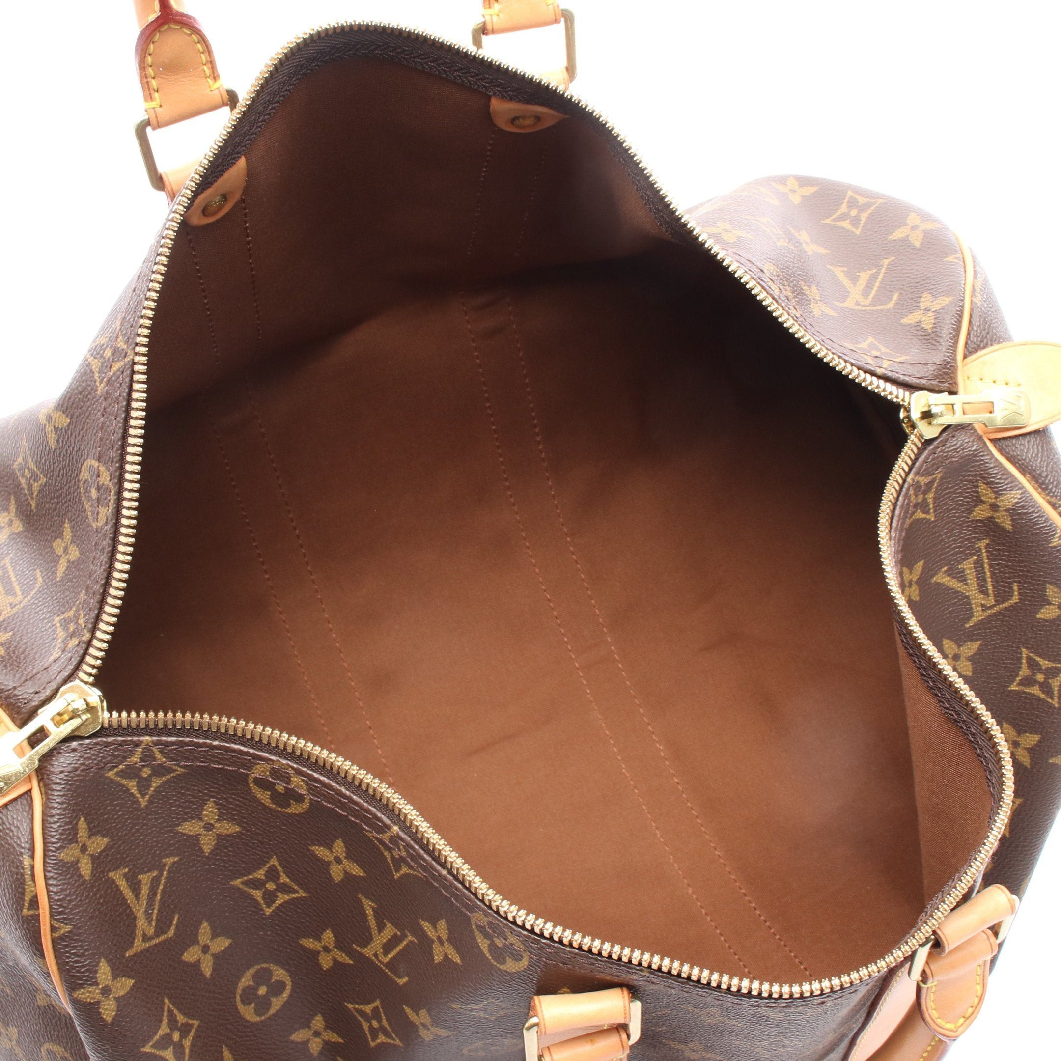 Louis Vuitton Louis Vuitton Keepall 45 Monogram Boston Bag Leather Brown Size ONE SIZE - 3 Thumbnail