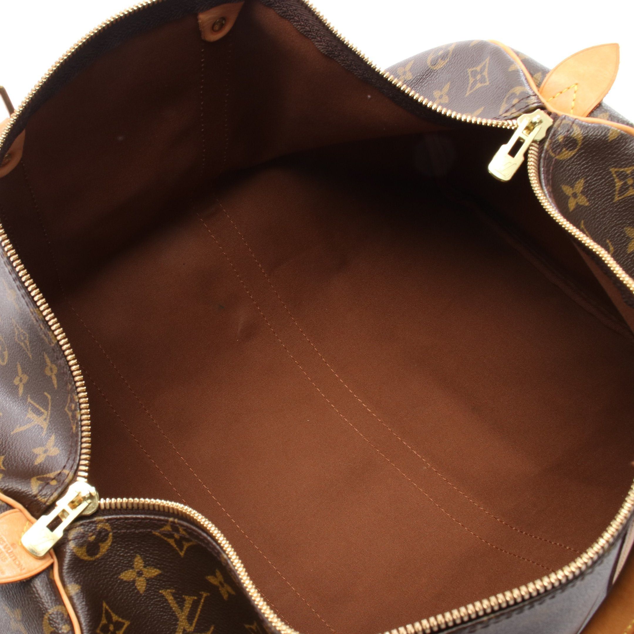 Louis Vuitton Louis Vuitton Keepall 50 Monogram Boston Bag Leather Brown Size ONE SIZE - 3 Thumbnail