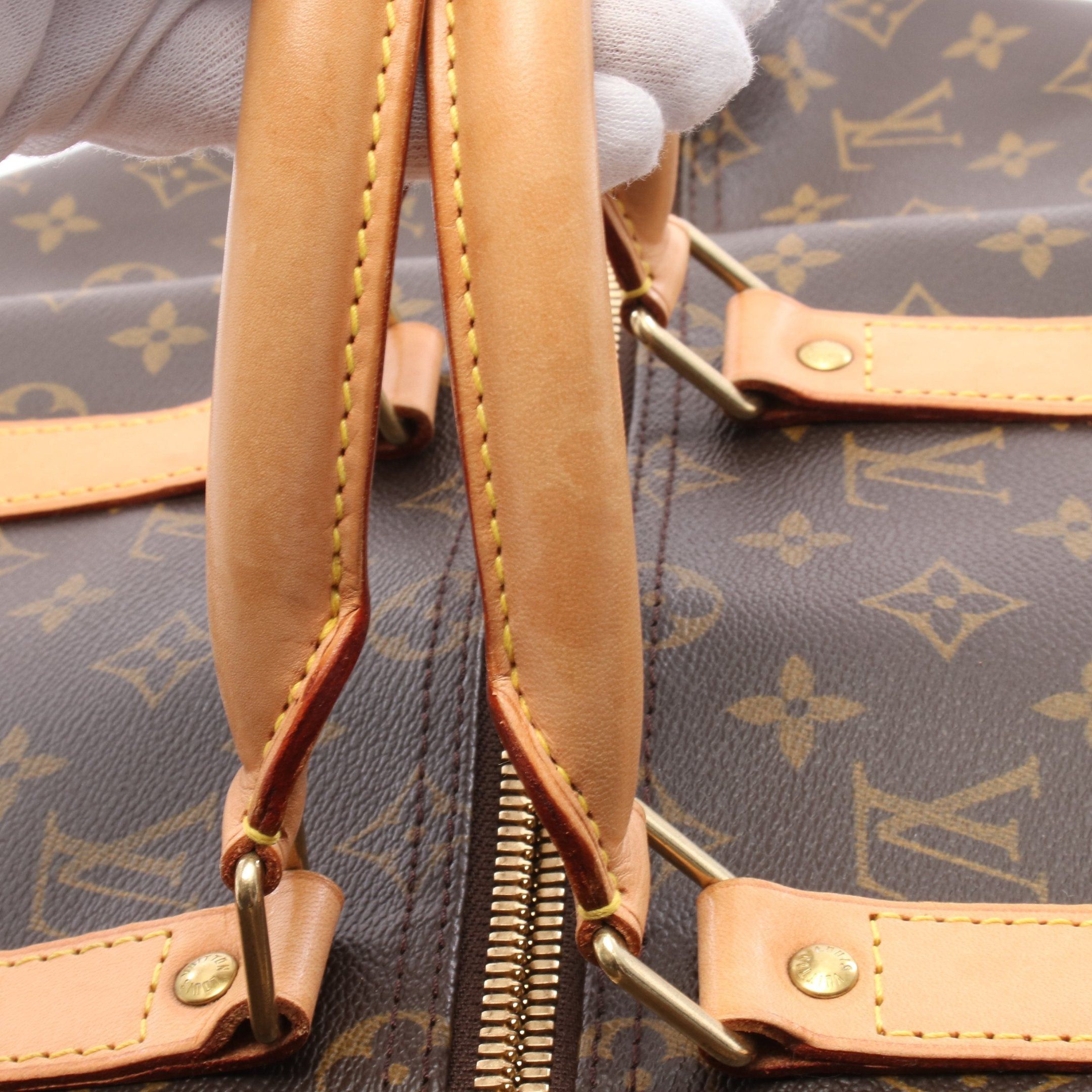 Louis Vuitton Louis Vuitton Keepall 50 Monogram Boston Bag Leather Brown Size ONE SIZE - 10 Thumbnail