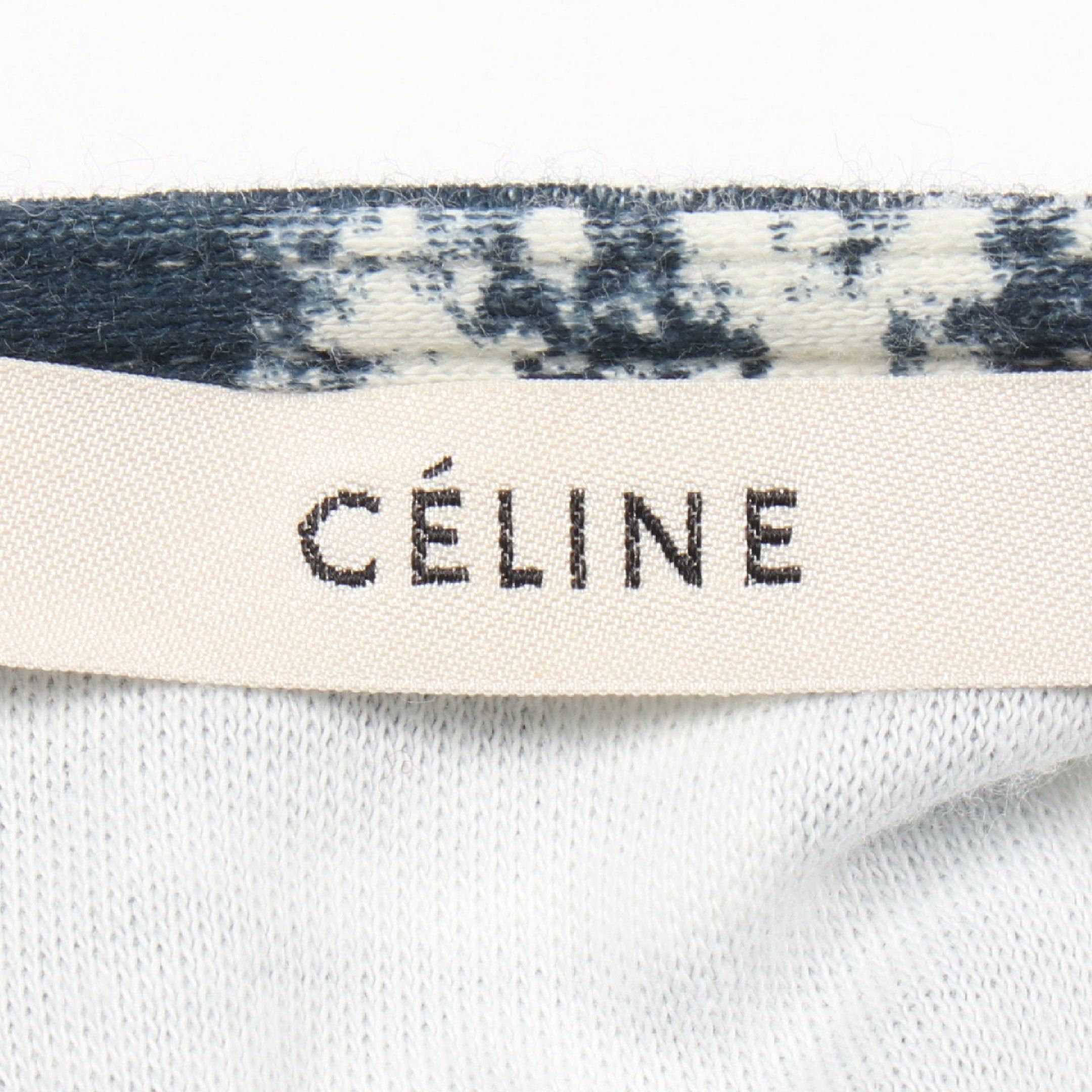 Celine Celine One Piece Cotton Leather Navy Off White Phoebe Period With Scarf Size ONE SIZE - 3 Thumbnail
