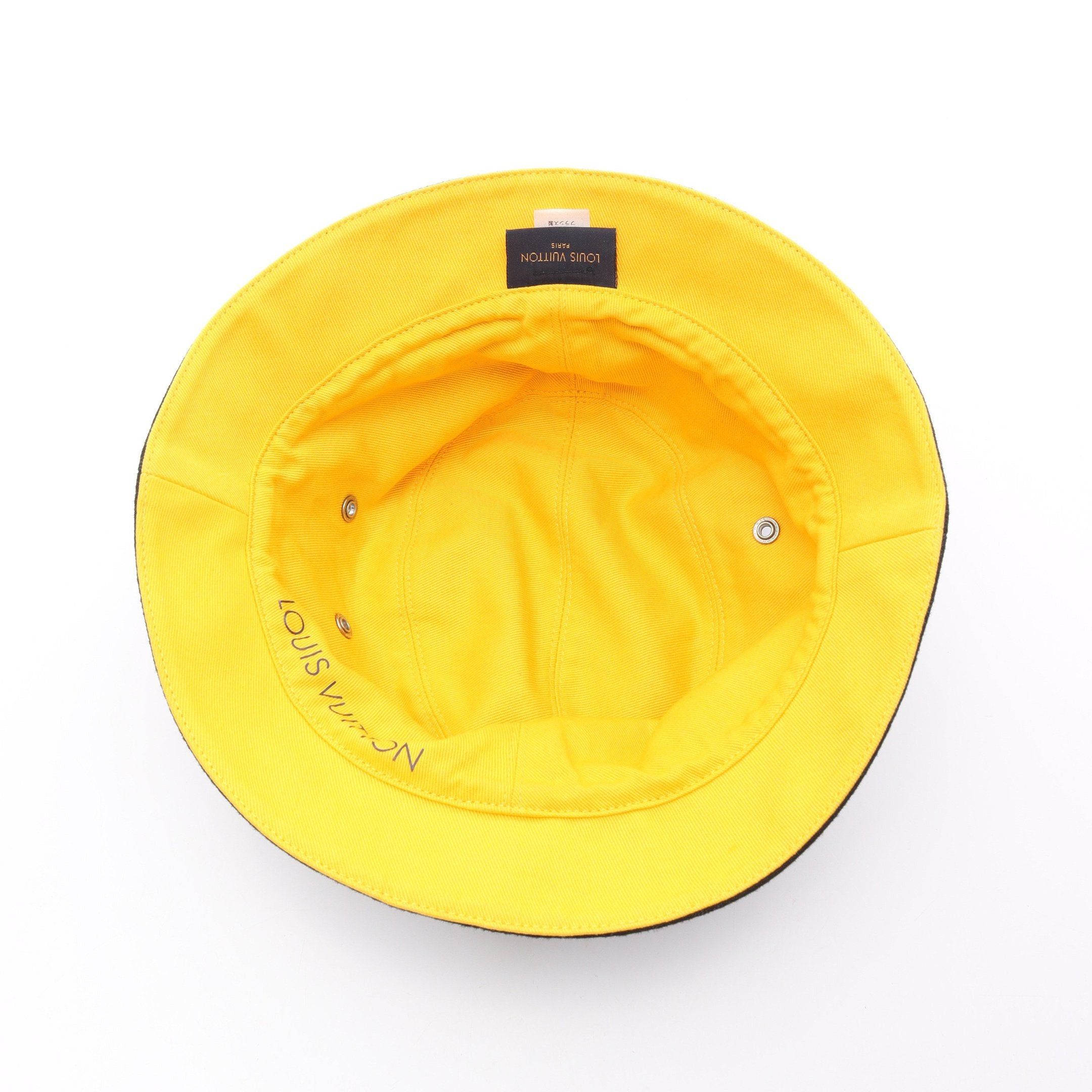 Louis Vuitton Louis Vuitton Chapeau Monogram Denim Bucket Hat Cotton Black Yellow Reversible Size ONE SIZE - 3 Thumbnail