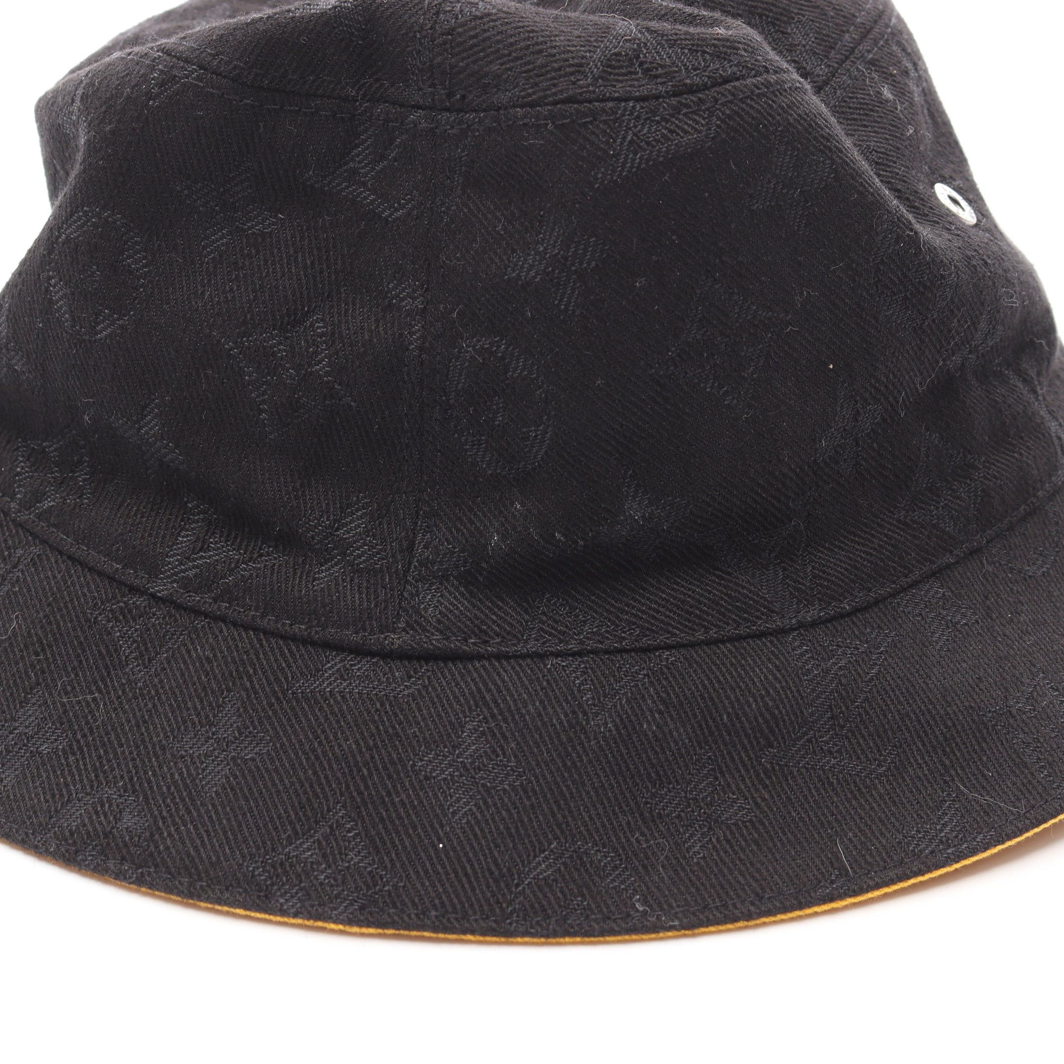 Louis Vuitton Louis Vuitton Chapeau Monogram Denim Bucket Hat Cotton Black Yellow Reversible Size ONE SIZE - 8 Thumbnail
