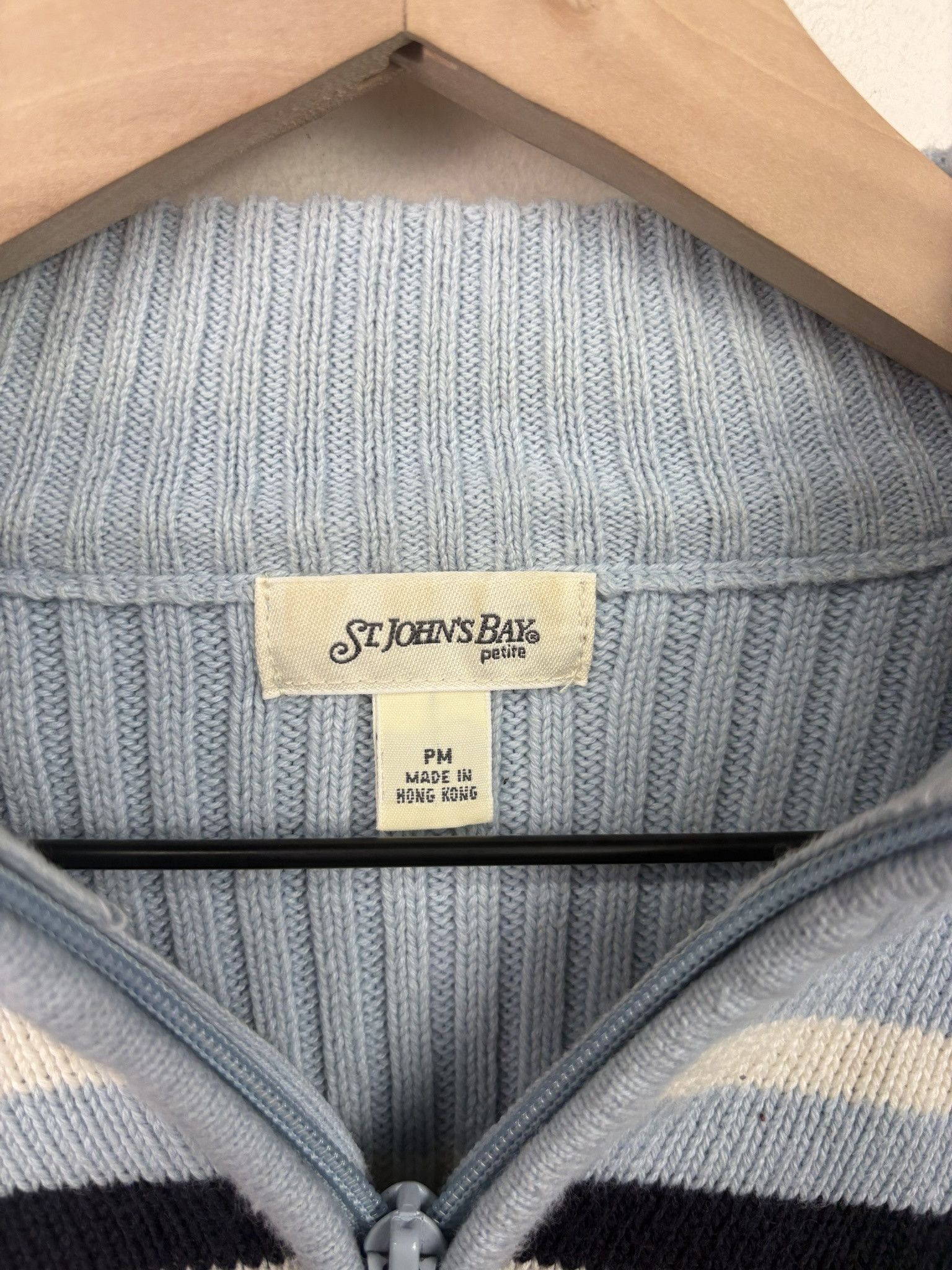 Other Vintage Knit Fleece St Johns Bay Quarter Zip Crewneck Cardigan Size US XXS / EU 40 - 2 Thumbnail