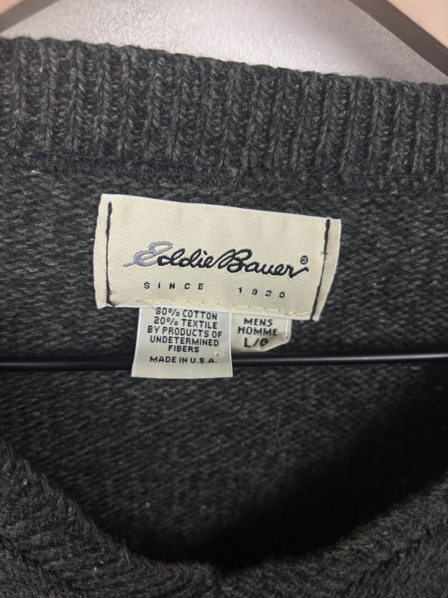 Other Vintage Knit Fleece Eddie Bauer V Neck Two Tone Cardigan Size US L / EU 52-54 / 3 - 2 Thumbnail