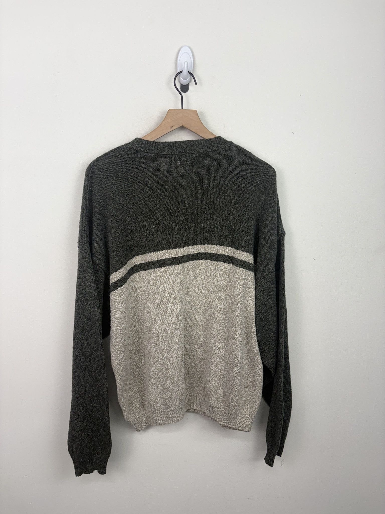 Other Vintage Knit Fleece Eddie Bauer V Neck Two Tone Cardigan Size US L / EU 52-54 / 3 - 3 Thumbnail
