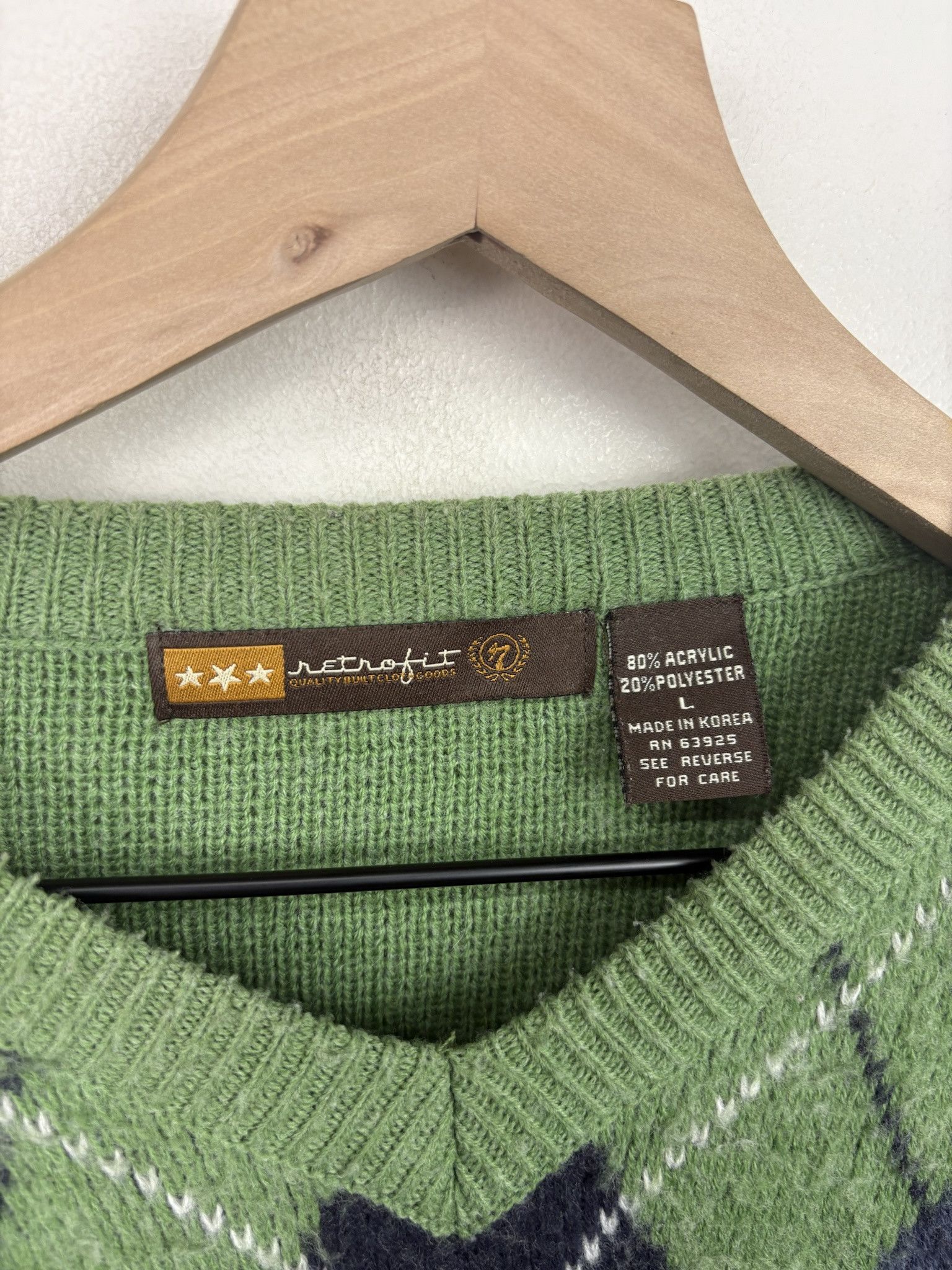 Other Vintage Knit Fleece Retrokit Plaid V Neck Cardigan Size US L / EU 52-54 / 3 - 2 Thumbnail