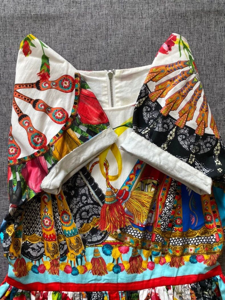 Dolce & Gabbana Dolce & Gabbana Printed Pleated Dress Size S / US 4 / IT 40 - 4 Thumbnail
